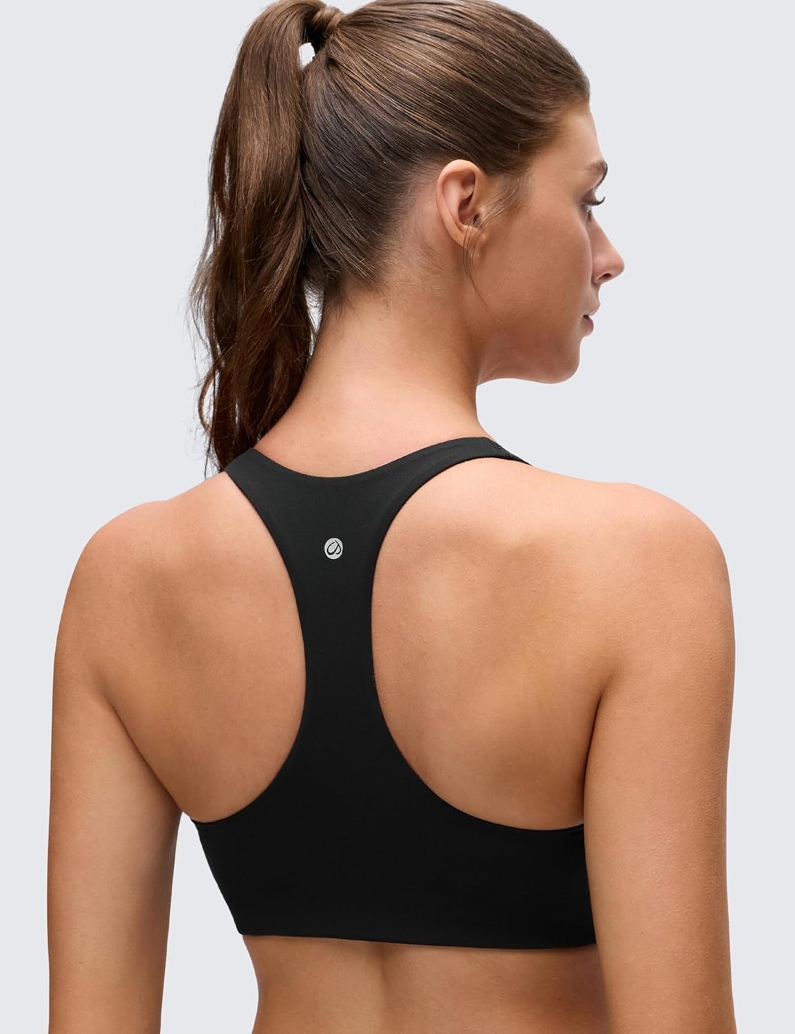 image:imageCRZ YOGA Butterluxe Racerback Sports Bras for Women V Neck Supportive Padded Wireless Athletic Yoga Crop TopBlack