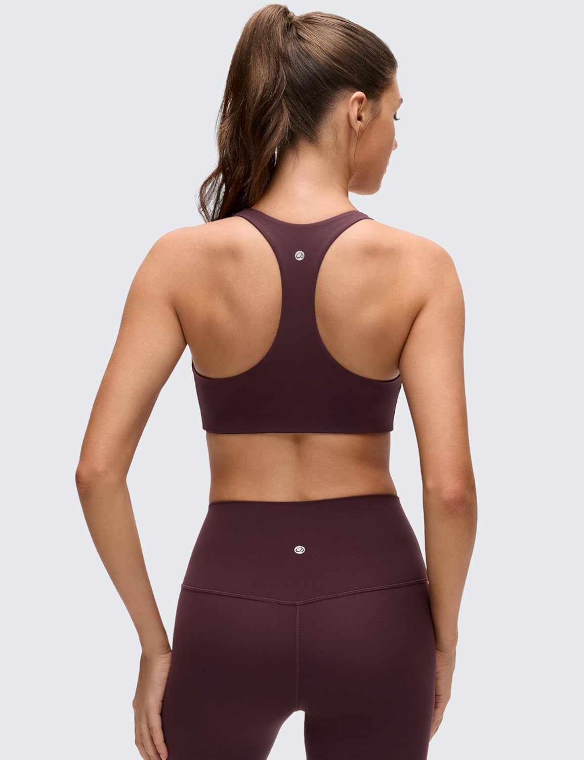 image:imageCRZ YOGA Butterluxe Racerback Sports Bras for Women V Neck Supportive Padded Wireless Athletic Yoga Crop TopRipe Plum