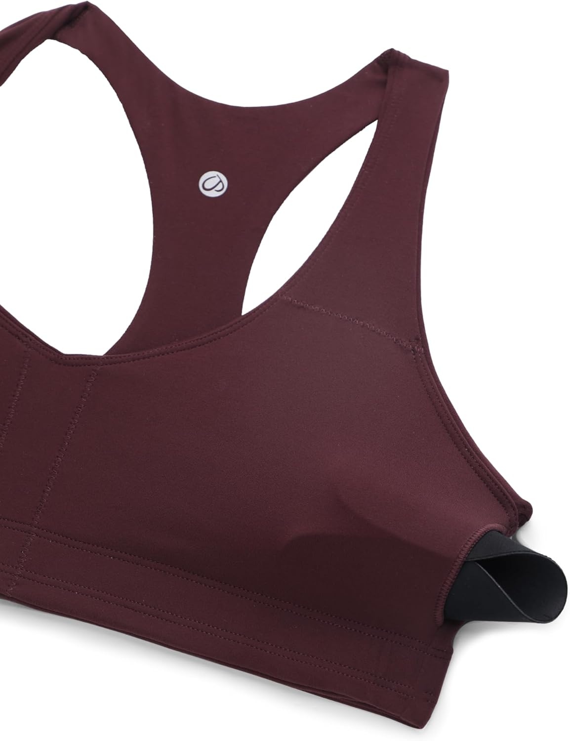 image:imageCRZ YOGA Butterluxe Racerback Sports Bras for Women V Neck Supportive Padded Wireless Athletic Yoga Crop TopRipe Plum