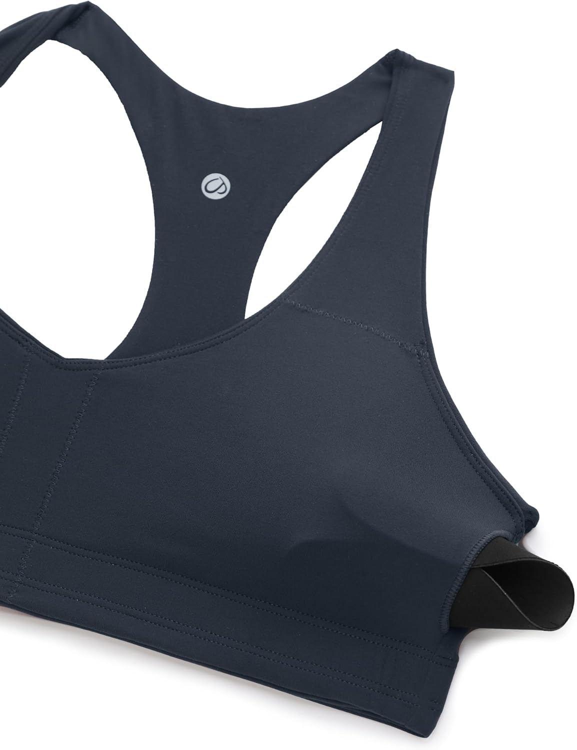 image:imageCRZ YOGA Butterluxe Racerback Sports Bras for Women V Neck Supportive Padded Wireless Athletic Yoga Crop TopTrue Navy