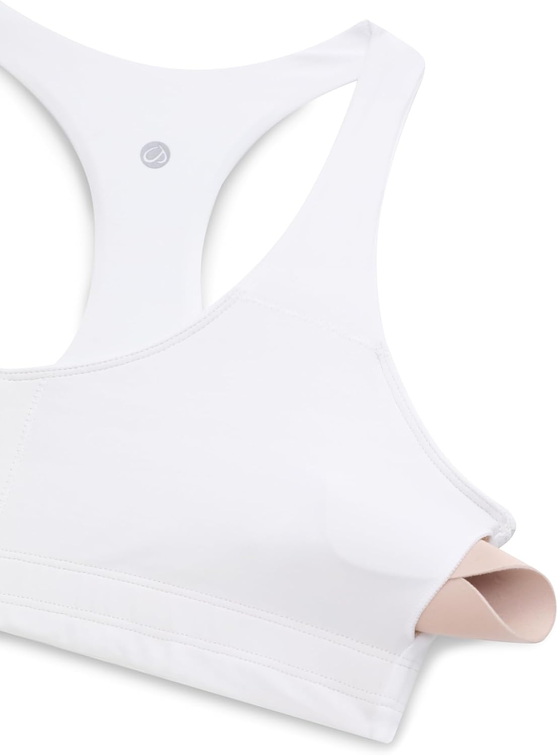 image:imageCRZ YOGA Butterluxe Racerback Sports Bras for Women V Neck Supportive Padded Wireless Athletic Yoga Crop TopWhite