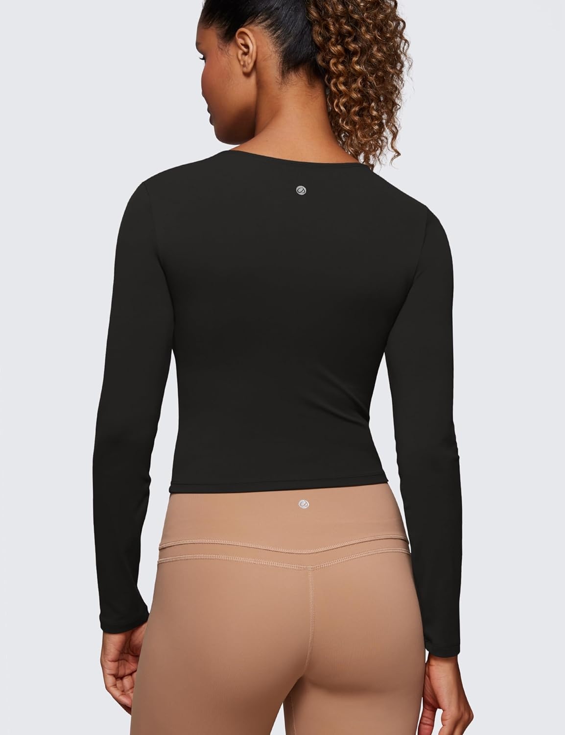 image:imageCRZ YOGA Butterluxe Scoop Neck Long Sleeve Shirts for Women Workout Athletic Casual Tops Crop Slim Basic Tight ShirtBlack