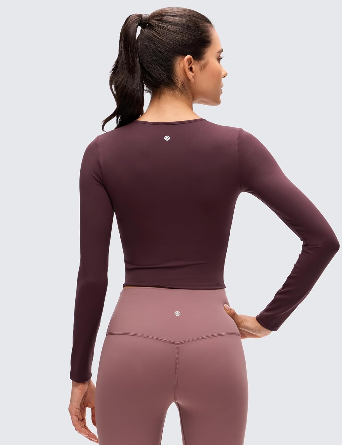 image:imageCRZ YOGA Butterluxe Scoop Neck Long Sleeve Shirts for Women Workout Athletic Casual Tops Crop Slim Basic Tight ShirtRipe Plum