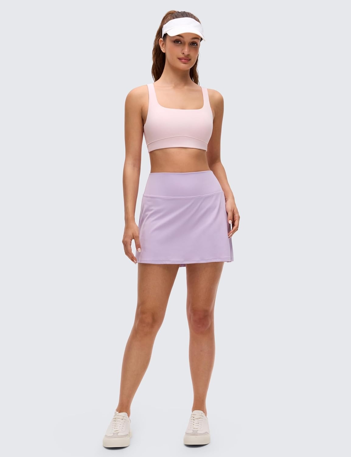 image:imageCRZ YOGA Butterluxe Scoop Neck Sports Bras for Women U Back Padded Wide Strap Wireless Yoga TopStrawberry Pink