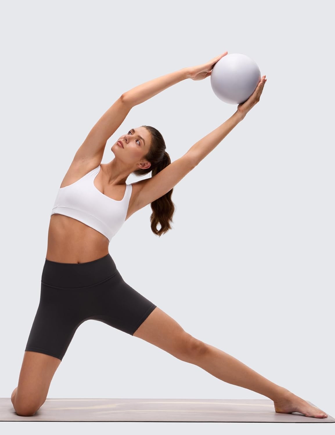 image:imageCRZ YOGA Butterluxe Scoop Neck Sports Bras for Women U Back Padded Wide Strap Wireless Yoga TopWhite