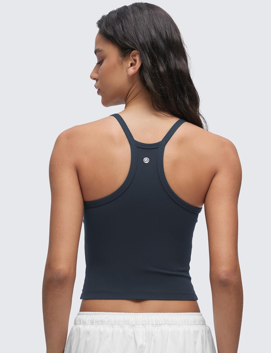 image:imageCRZ YOGA Butterluxe Soft Double Lined V Neck Tank Tops for Women Yoga Casual Camisole Racerback Tight Sleeveless ShirtTrue Navy