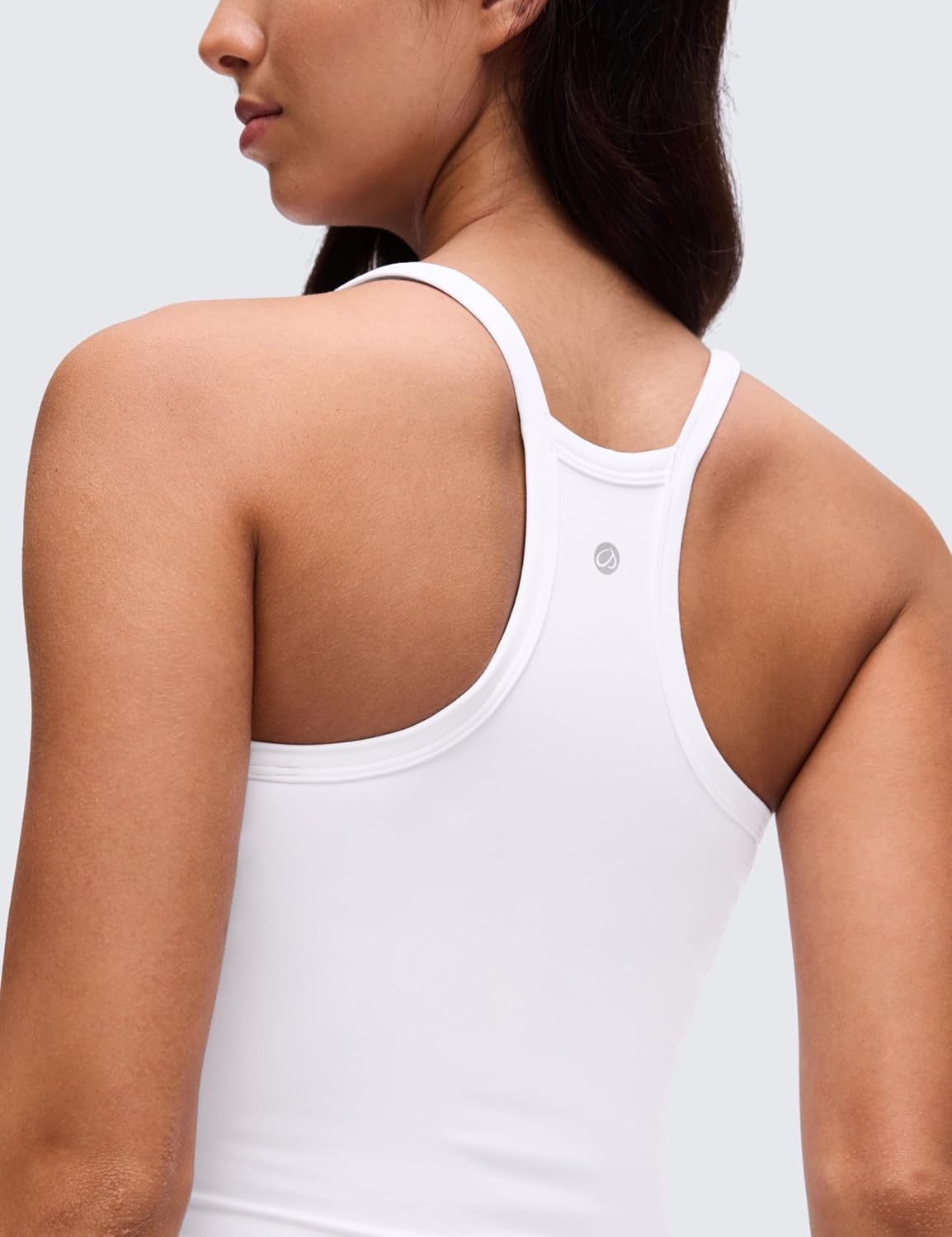 image:imageCRZ YOGA Butterluxe Soft Double Lined V Neck Tank Tops for Women Yoga Casual Camisole Racerback Tight Sleeveless ShirtWhite