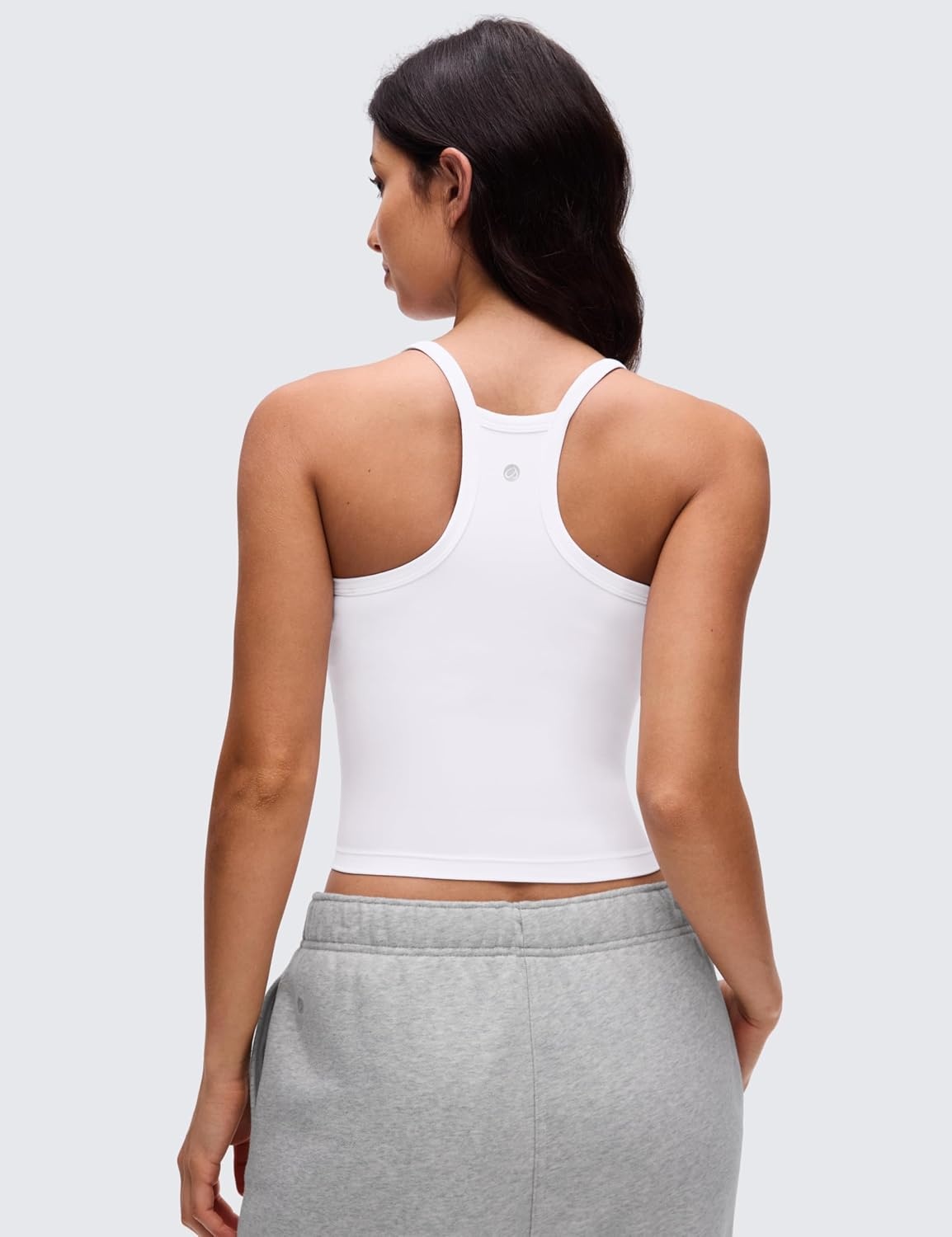 image:imageCRZ YOGA Butterluxe Soft Double Lined V Neck Tank Tops for Women Yoga Casual Camisole Racerback Tight Sleeveless ShirtWhite