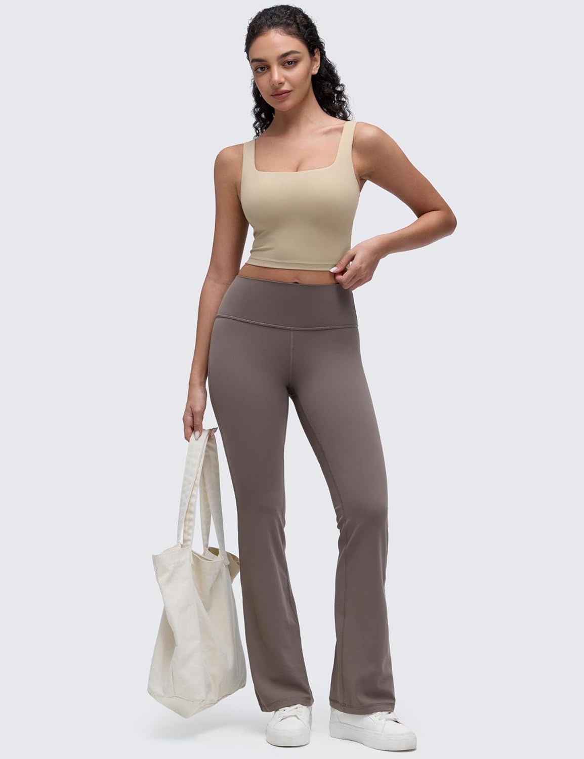image:imageCRZ YOGA Butterluxe Square Neck Crop Tank Tops for Women Workout Longline Sports Bras Padded Yoga CamisoleOak