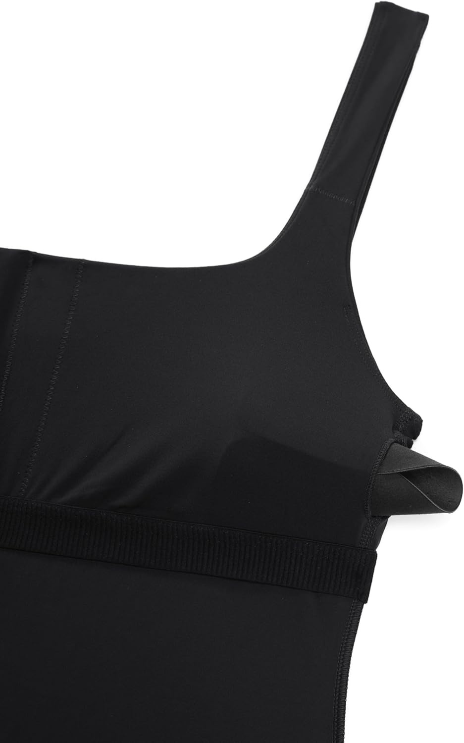 image:imageCRZ YOGA Butterluxe Square Neck Midi Casual Dress for Women Bodycon Side Slit Travel Party Outfits with Builtin BrasBlack