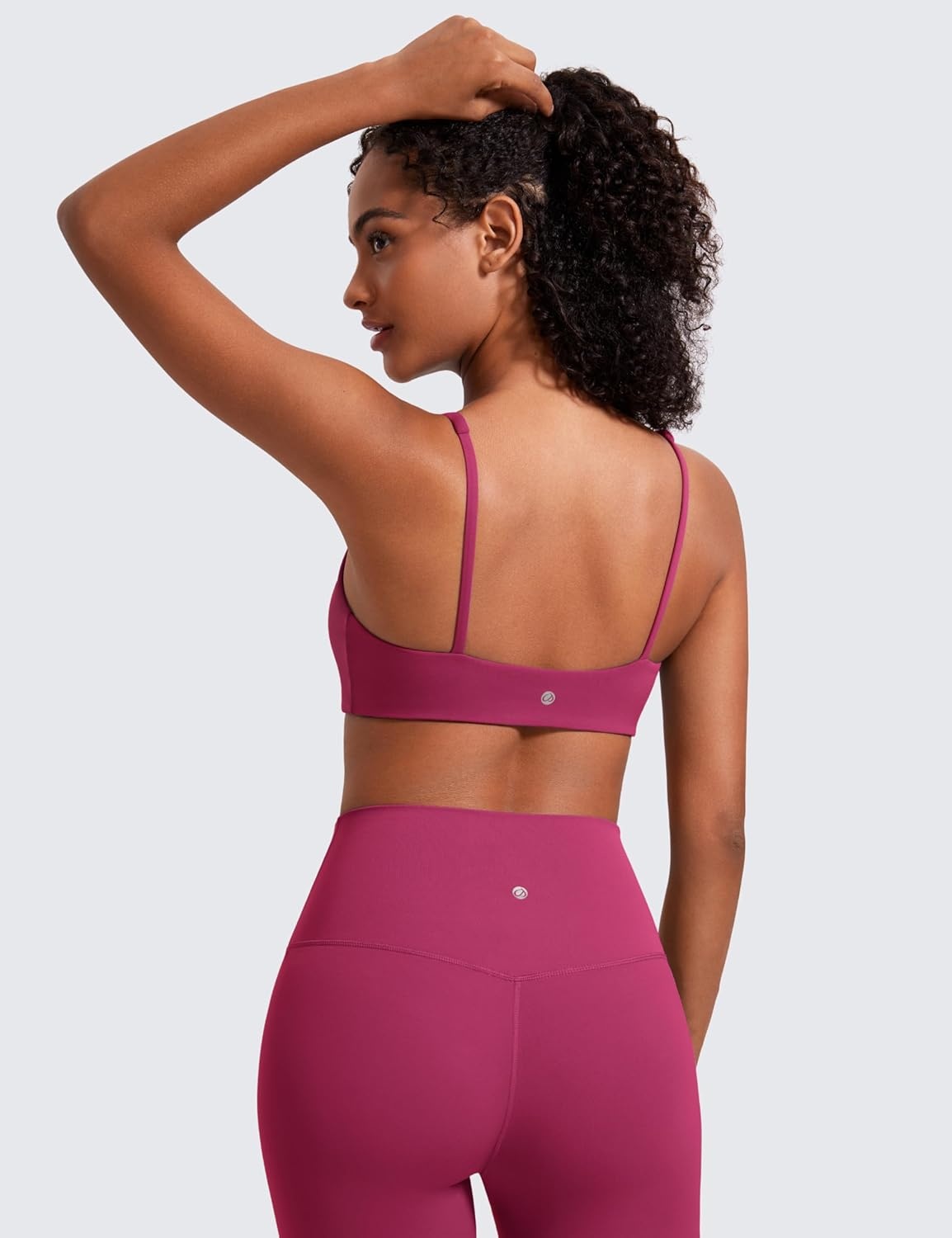 image:imageCRZ YOGA Butterluxe Square Neck Spaghetti Strap Sports Bras for Women Low Coverage Yoga Wireless Padded Cami Crop TopWashed Mauve