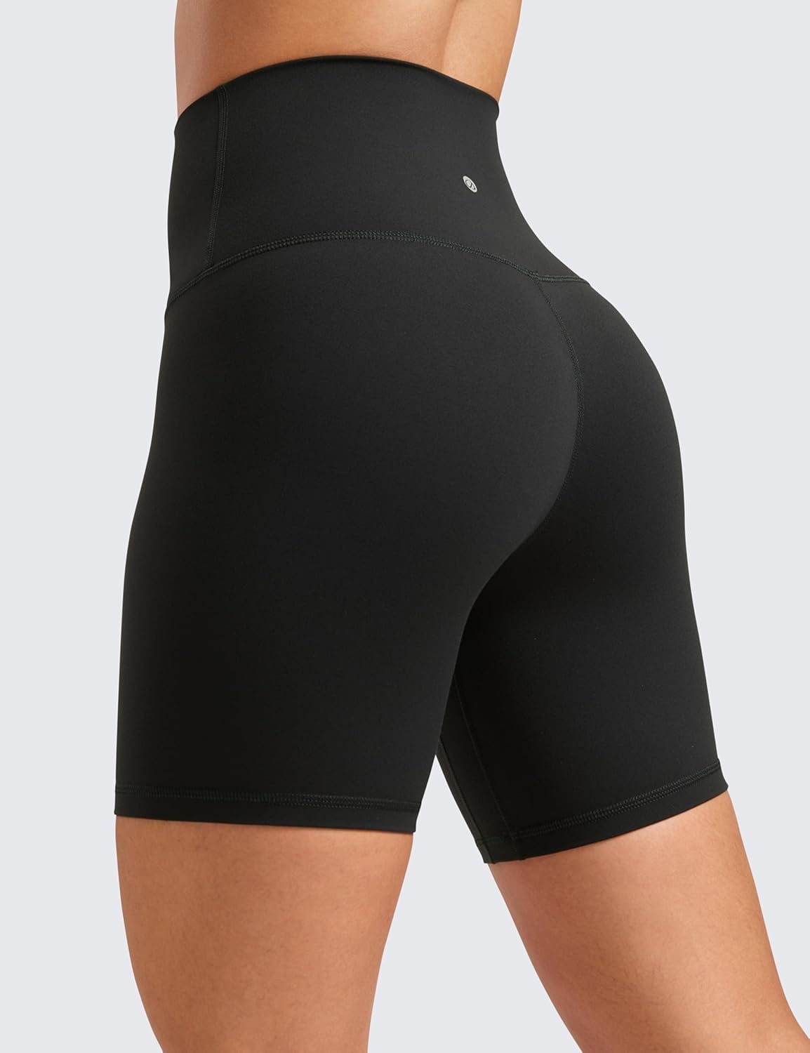 image:imageCRZ YOGA Butterluxe Super High Waist Biker Shorts 6 Yoga Workout Womens Buttery Soft Over BellyBlack