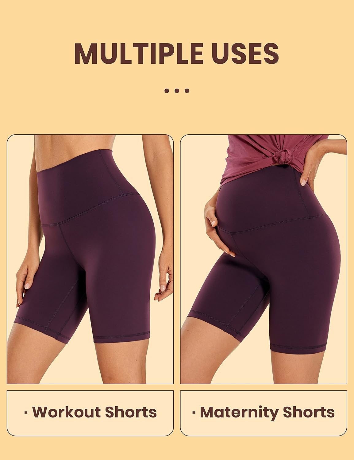 image:imageCRZ YOGA Butterluxe Super High Waist Biker Shorts 6 Yoga Workout Womens Buttery Soft Over BellyDeep Purple