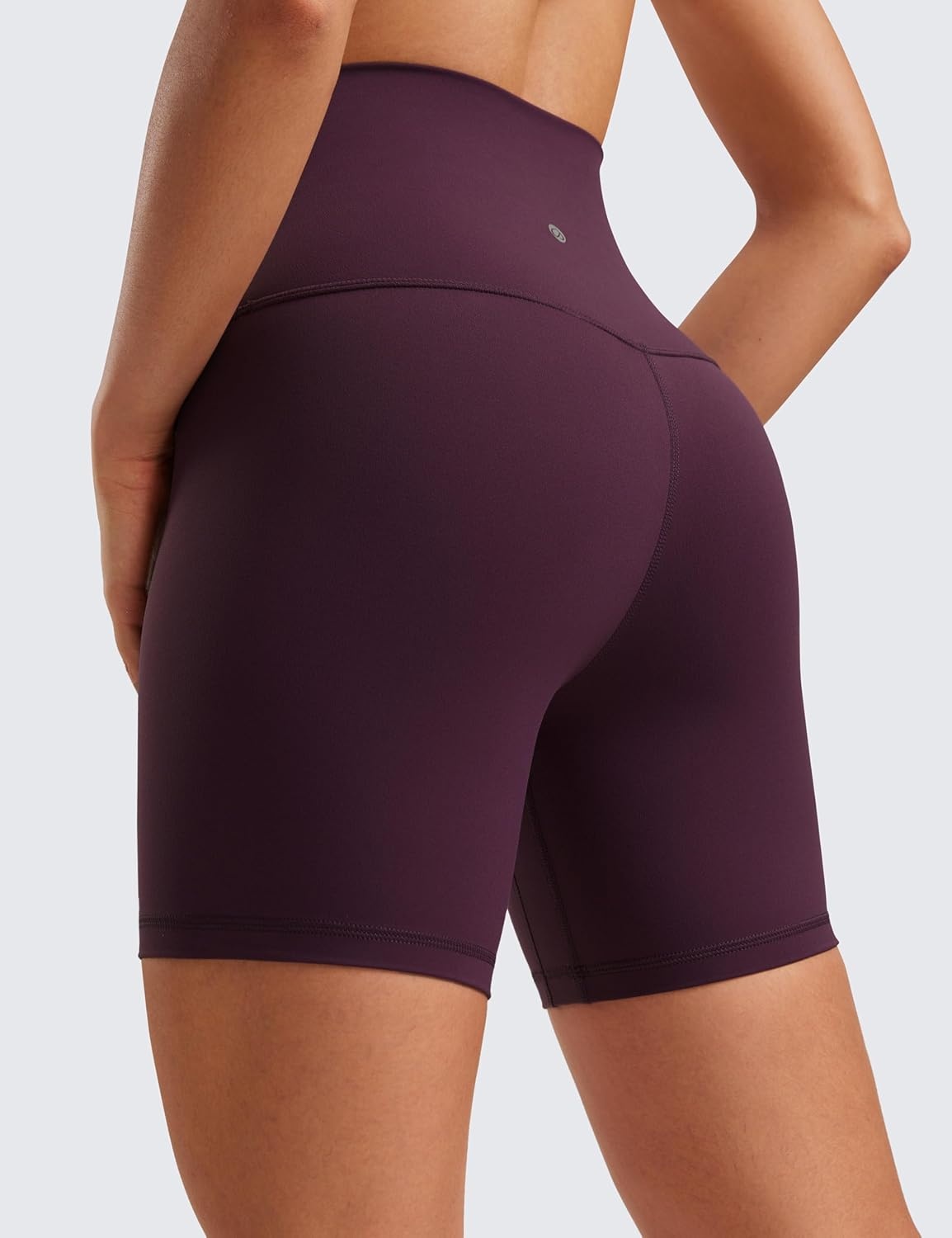 image:imageCRZ YOGA Butterluxe Super High Waist Biker Shorts 6 Yoga Workout Womens Buttery Soft Over BellyDeep Purple
