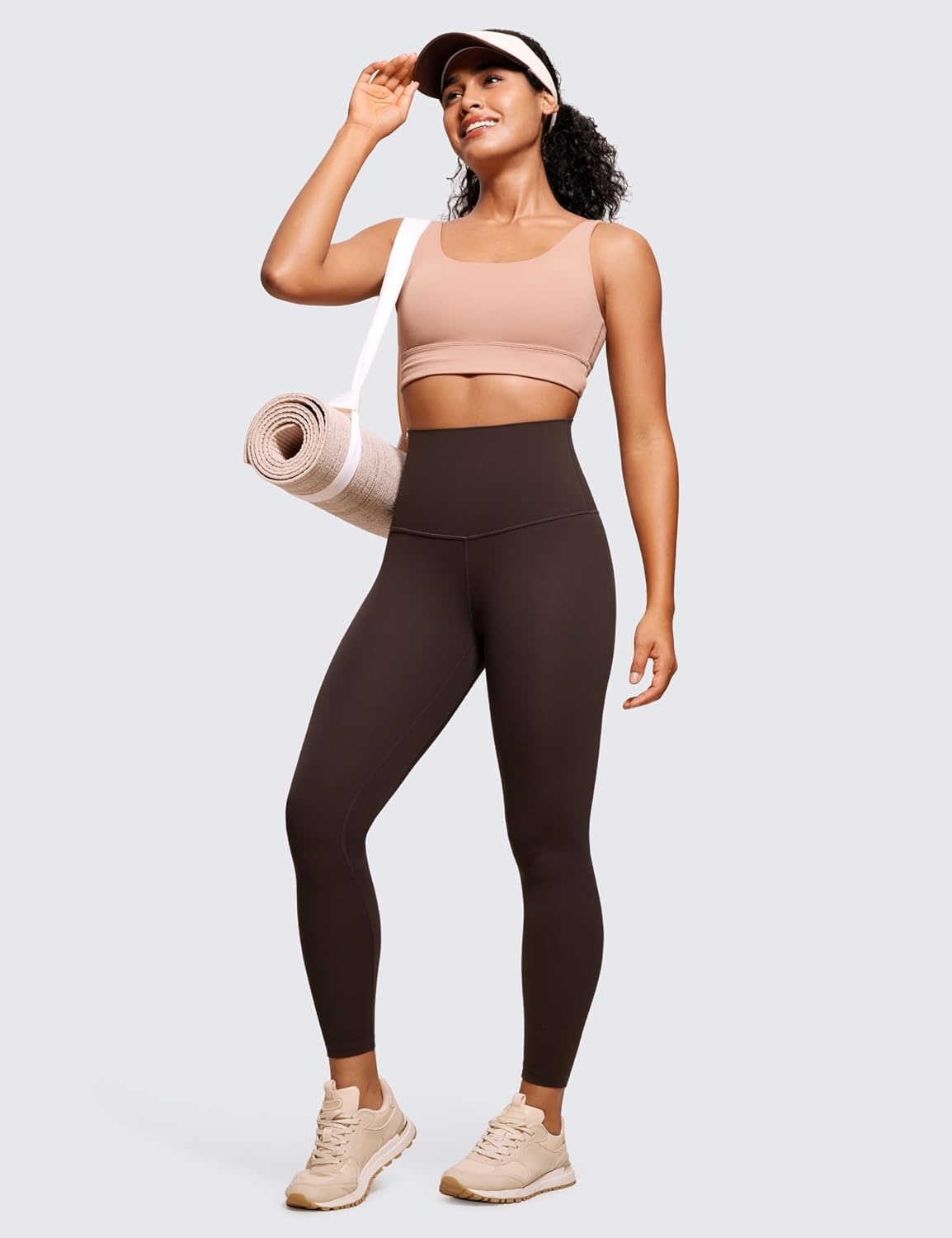 image:imageCRZ YOGA Butterluxe Super High Waist Leggings 25 Buttery Soft Womens Yoga Pants Workout Over BellyHot Fudge Brown