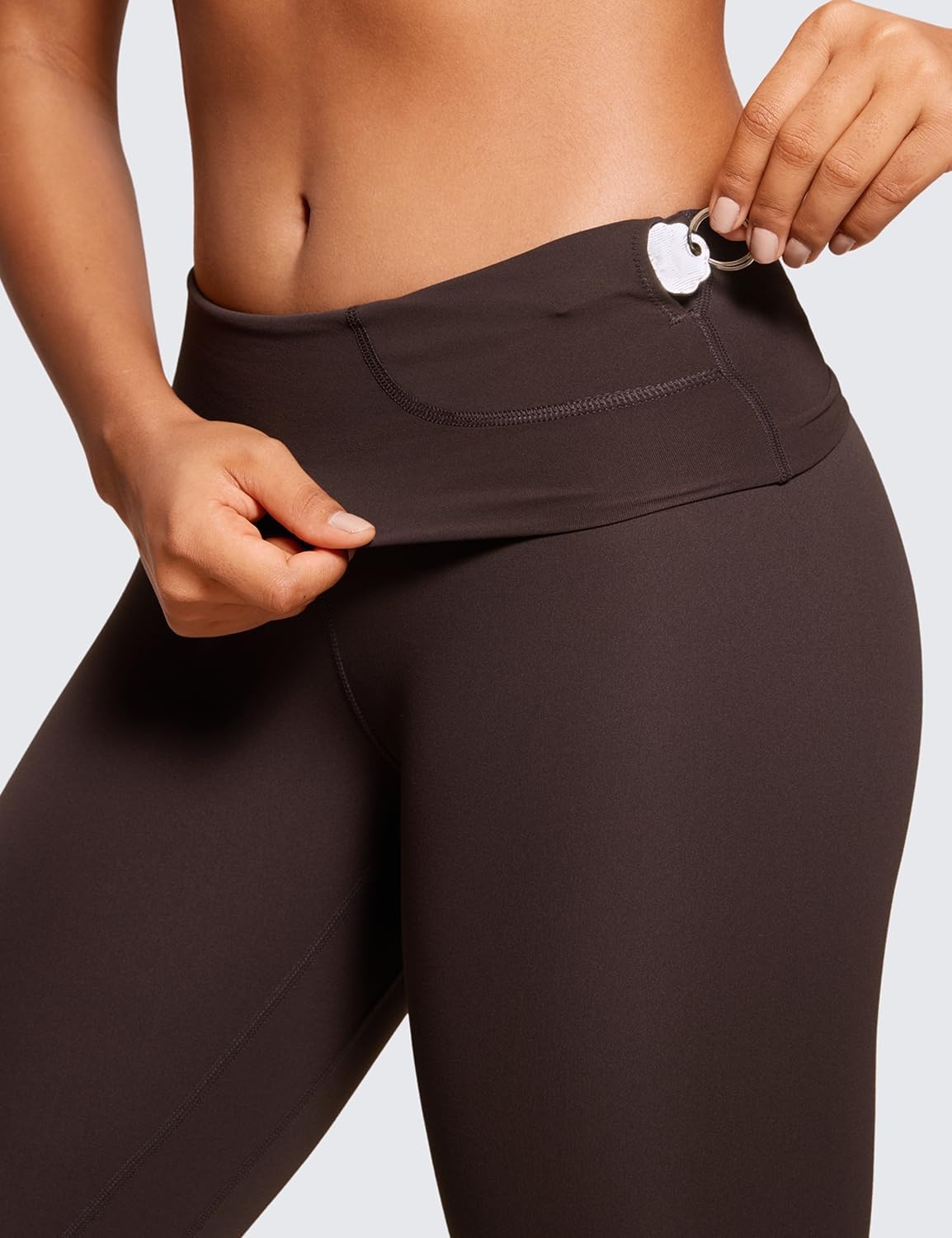 image:imageCRZ YOGA Butterluxe Super High Waist Leggings 25 Buttery Soft Womens Yoga Pants Workout Over BellyHot Fudge Brown
