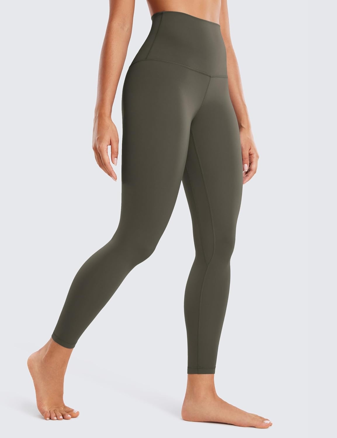 image:imageCRZ YOGA Butterluxe Super High Waist Leggings 25 Buttery Soft Womens Yoga Pants Workout Over BellyLight Army Green