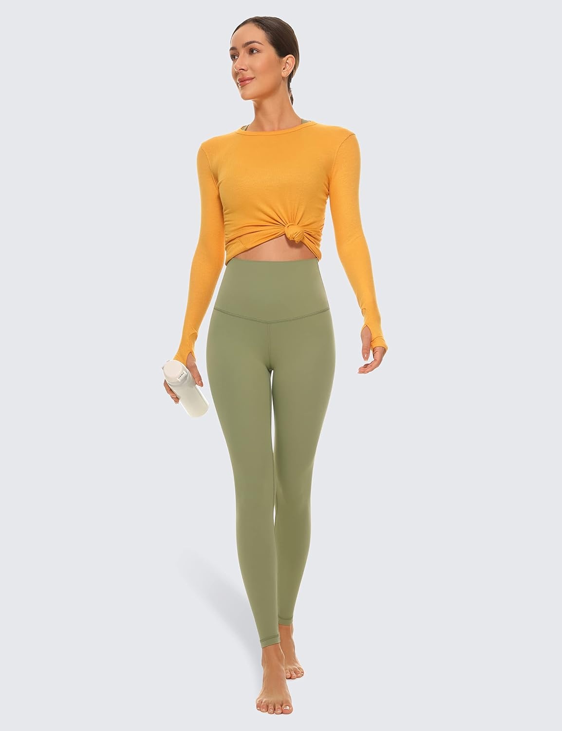 image:imageCRZ YOGA Butterluxe Super High Waist Leggings 25 Buttery Soft Womens Yoga Pants Workout Over BellyMoss Green