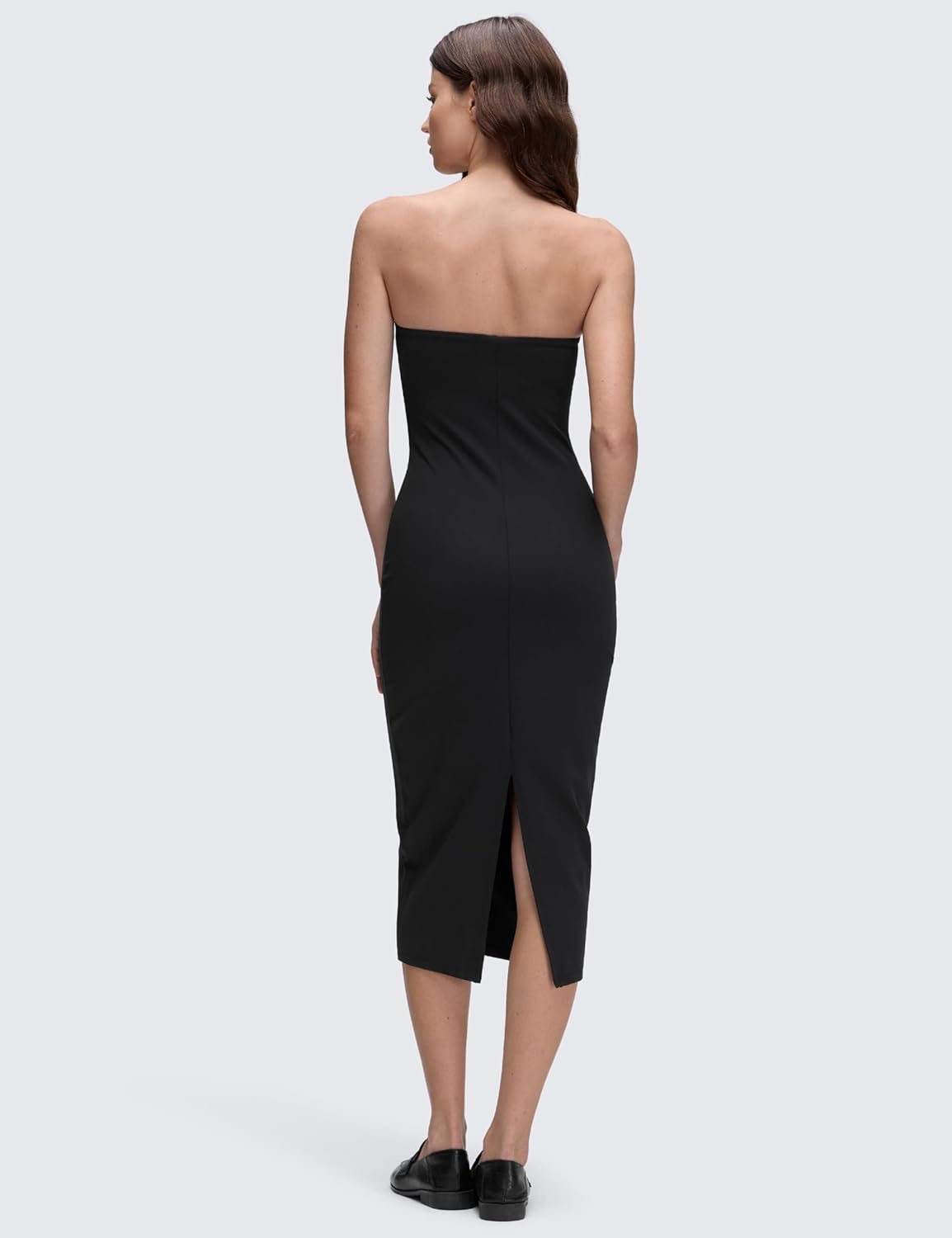 image:imageCRZ YOGA Butterluxe Tube Top Midi Dress for Women Bodycon Strapless Off Shoulder Casual Party Outfits with PaddedBlack