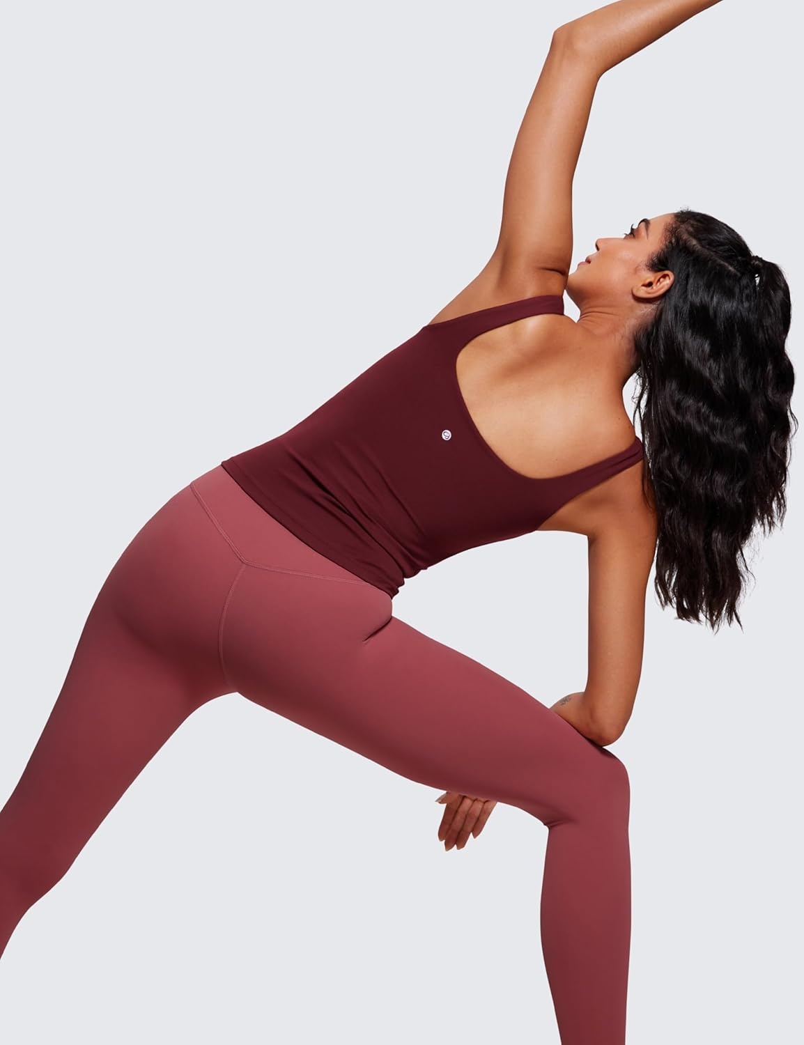 image:imageCRZ YOGA Butterluxe U Neck Tank Tops for Women Padded Athletic Workout Camisole Crop Tops with Built in BraRed Merlot