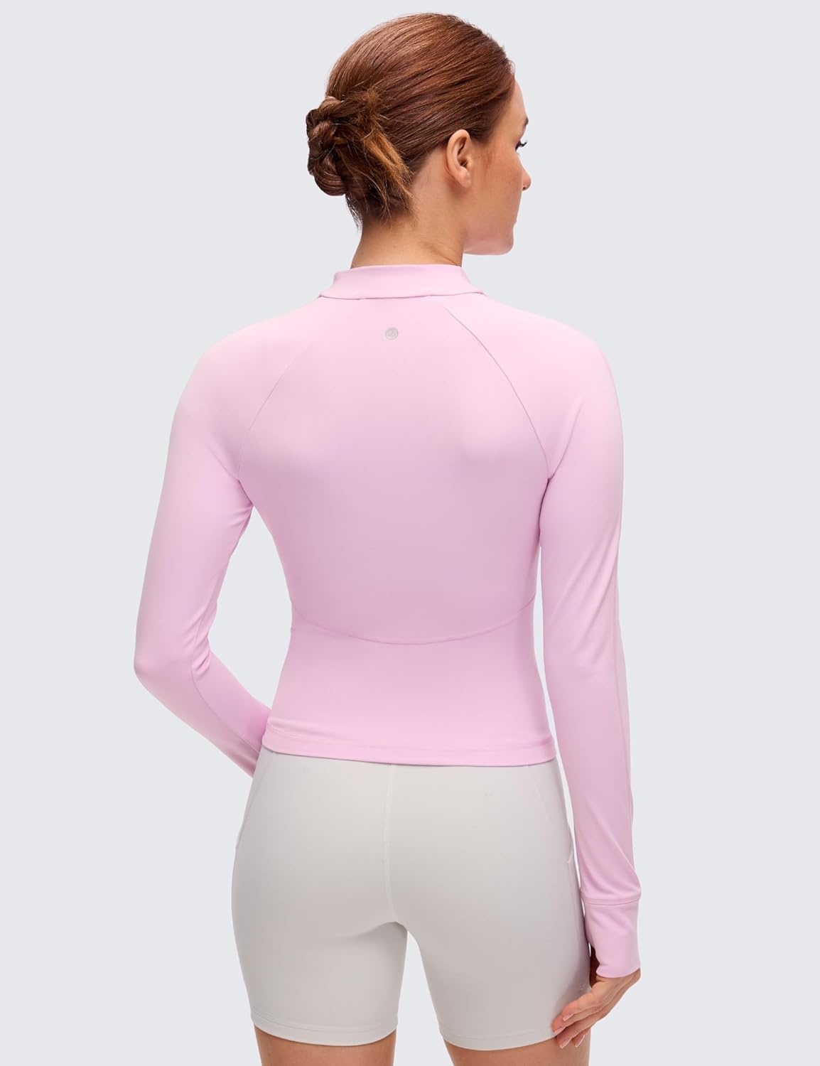image:imageCRZ YOGA Butterluxe VNeck Jackets for Women Full Zip Athletic Track Tops with Thumb Holes PocketsVita Pink
