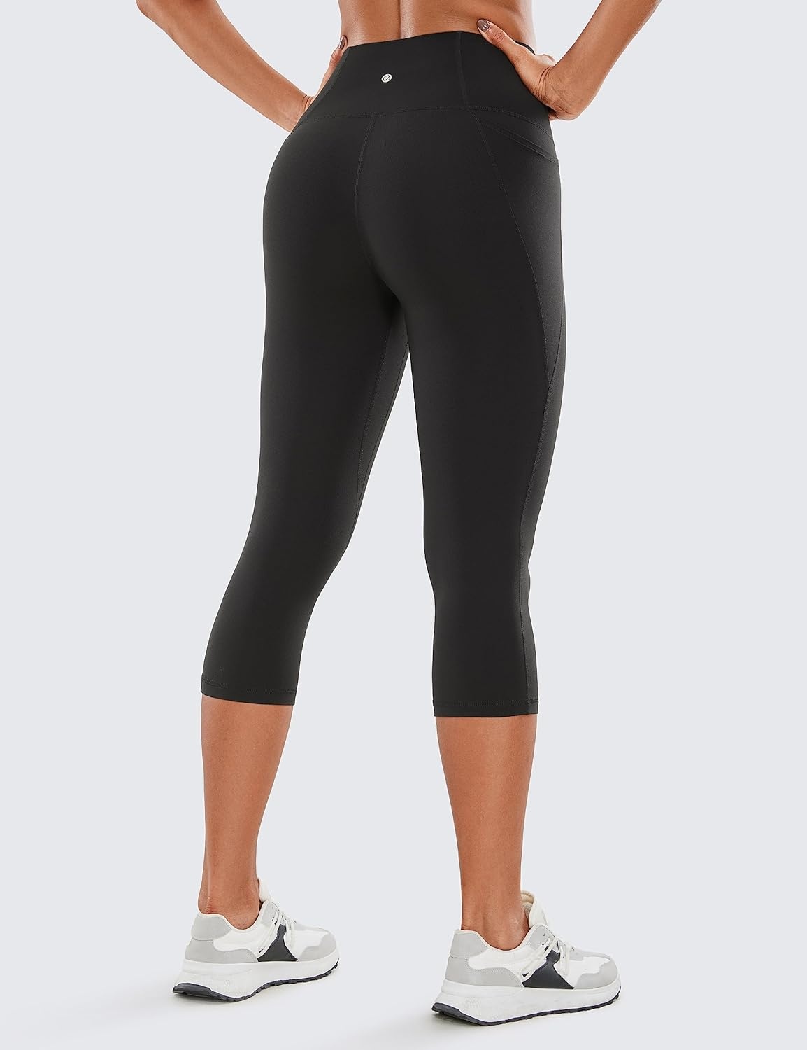 image:imageCRZ YOGA Butterluxe Workout Capri Leggings Pockets 19 High Waisted Gym Womens Yoga Crop Pants Buttery SoftBlack