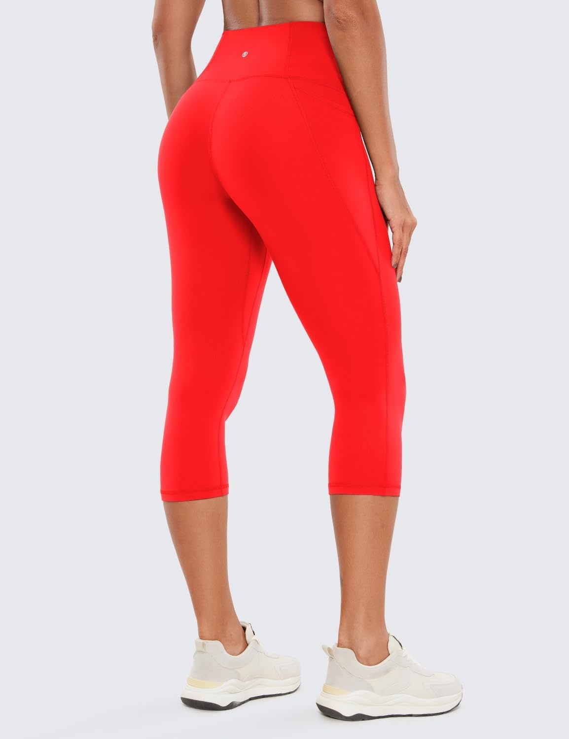 image:imageCRZ YOGA Butterluxe Workout Capri Leggings Pockets 19 High Waisted Gym Womens Yoga Crop Pants Buttery SoftDark Red