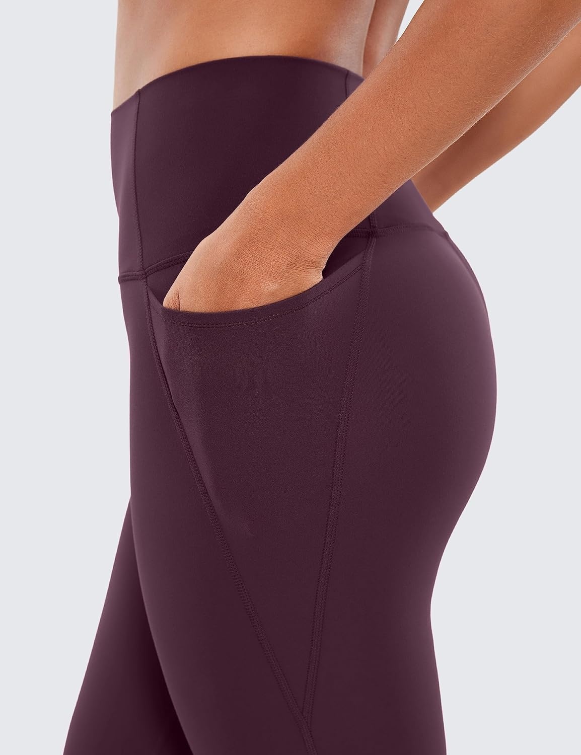image:imageCRZ YOGA Butterluxe Workout Capri Leggings Pockets 19 High Waisted Gym Womens Yoga Crop Pants Buttery SoftDeep Purple