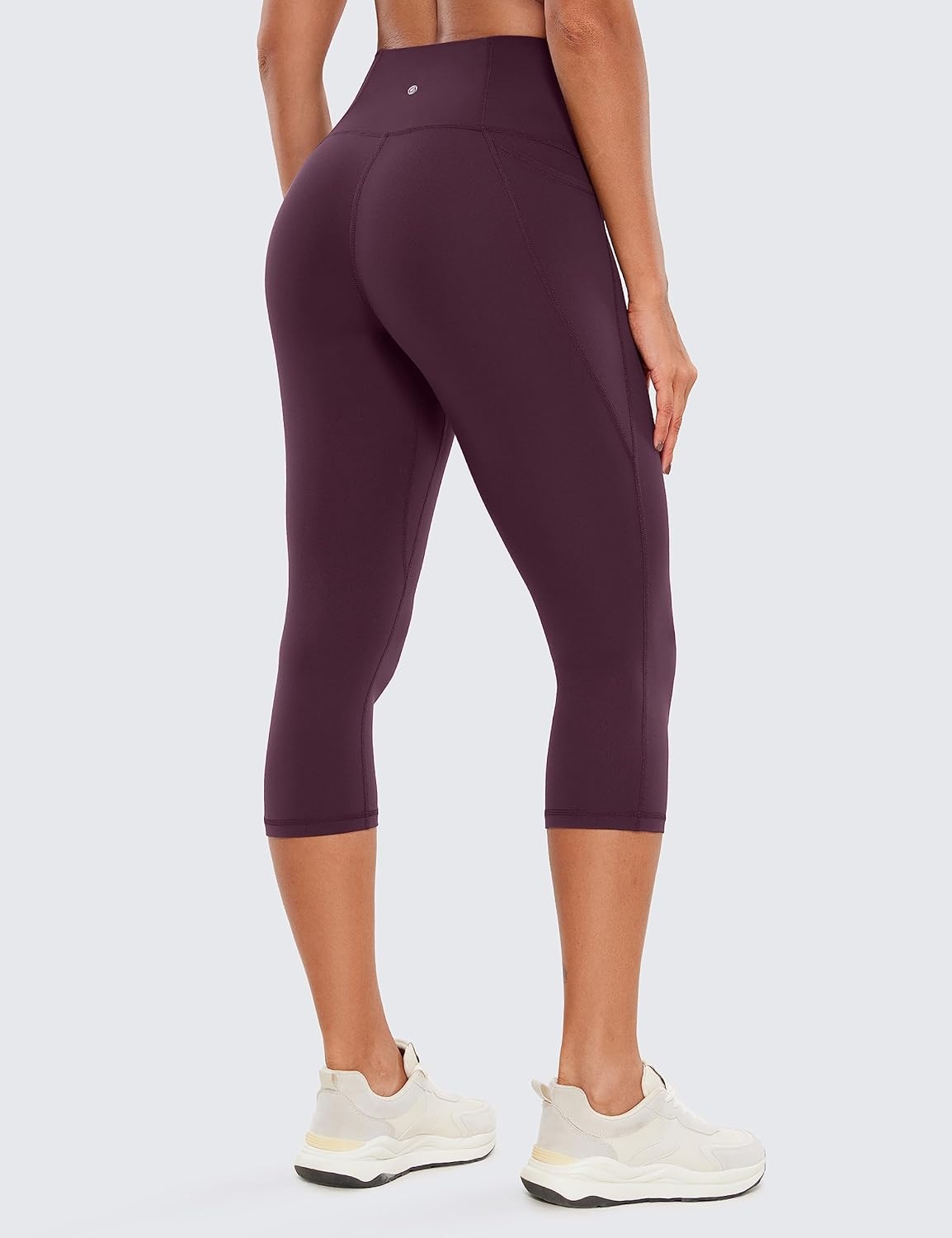 image:imageCRZ YOGA Butterluxe Workout Capri Leggings Pockets 19 High Waisted Gym Womens Yoga Crop Pants Buttery SoftDeep Purple