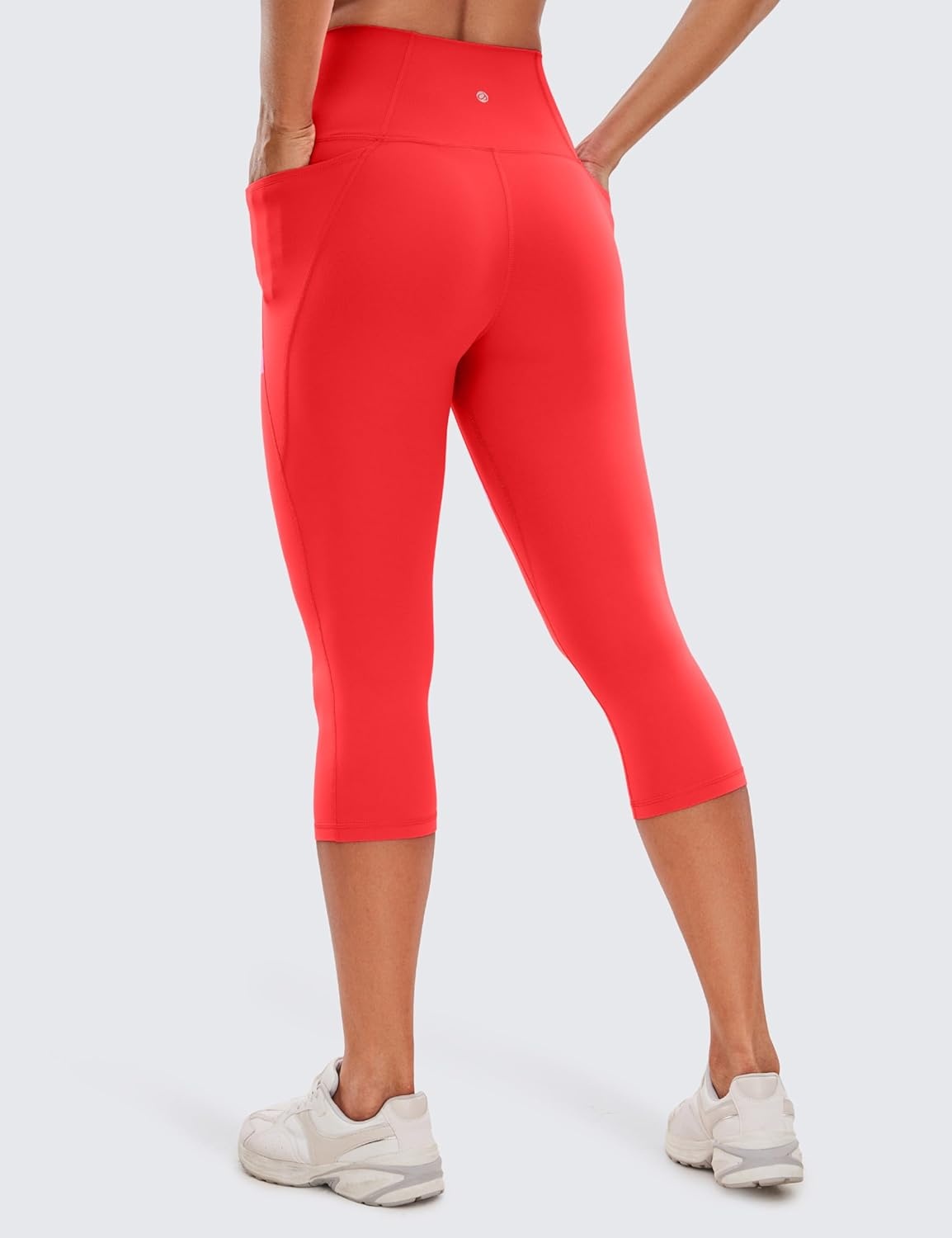 image:imageCRZ YOGA Butterluxe Workout Capri Leggings Pockets 19 High Waisted Gym Womens Yoga Crop Pants Buttery SoftDeep Red