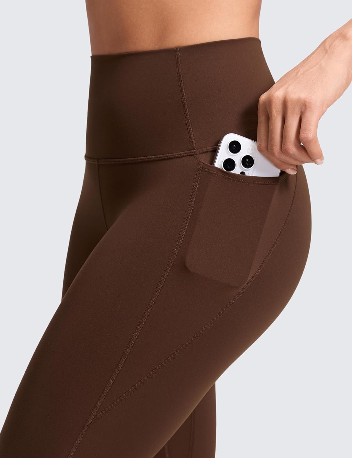 image:imageCRZ YOGA Butterluxe Workout Capri Leggings Pockets 19 High Waisted Gym Womens Yoga Crop Pants Buttery SoftLava Brown
