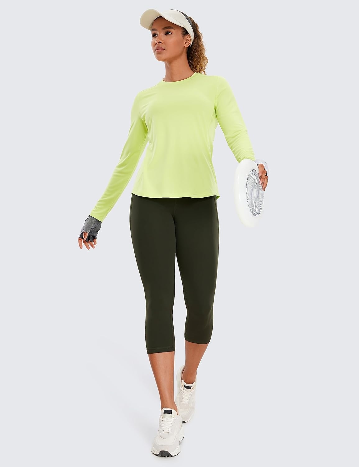 image:imageCRZ YOGA Butterluxe Workout Capri Leggings Pockets 19 High Waisted Gym Womens Yoga Crop Pants Buttery SoftOlive Green