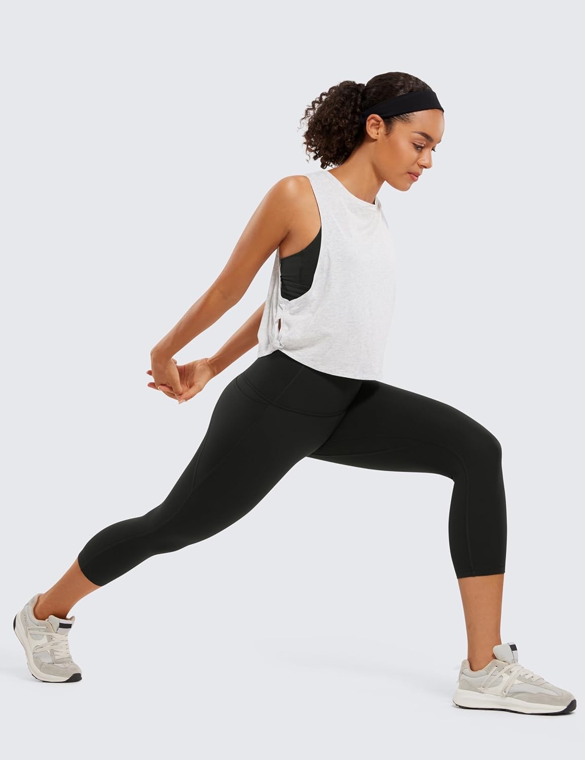 image:imageCRZ YOGA Butterluxe Workout Capri Leggings Pockets 21 High Waisted Gym Athletic Womens Crop YogaBlack