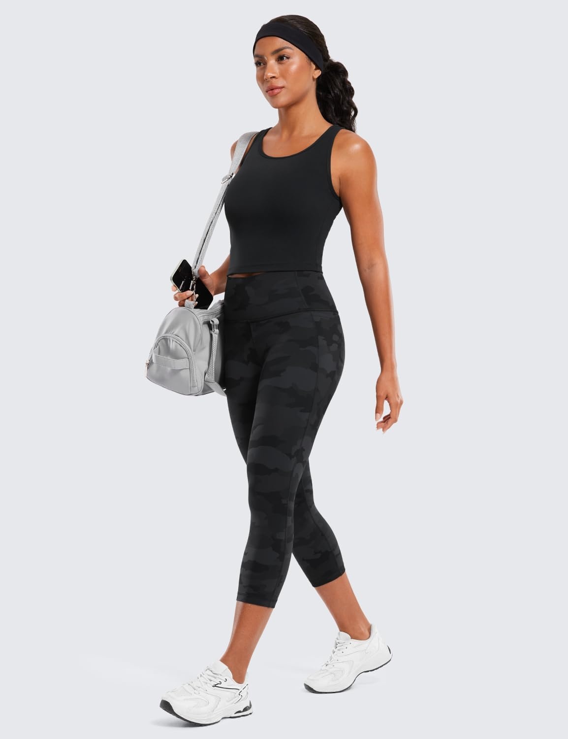 image:imageCRZ YOGA Butterluxe Workout Capri Leggings Pockets 21 High Waisted Gym Athletic Womens Crop YogaDark Grey Camouflage 2