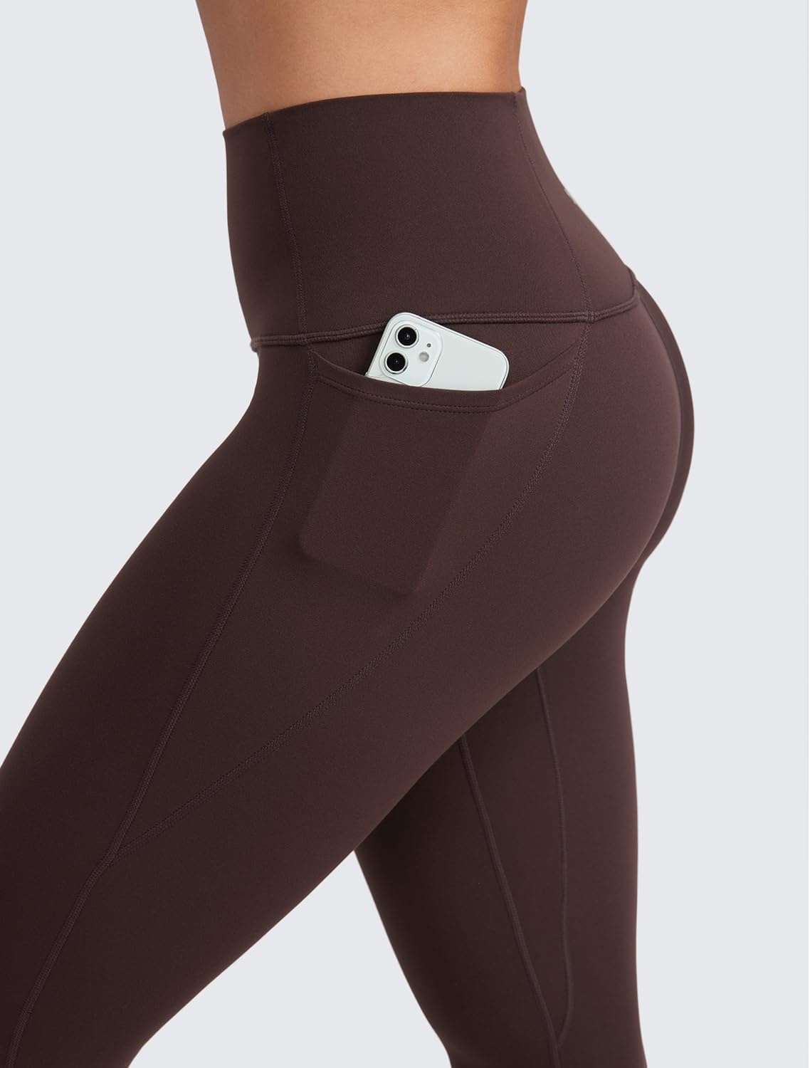 image:imageCRZ YOGA Butterluxe Workout Capri Leggings Pockets 21 High Waisted Gym Athletic Womens Crop YogaHot Fudge Brown