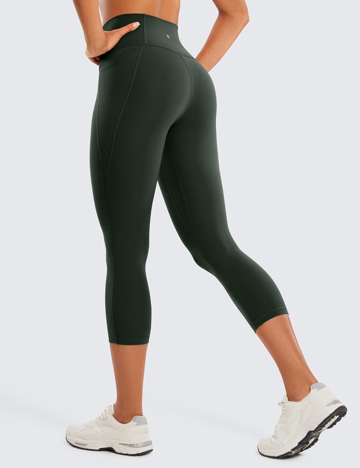 image:imageCRZ YOGA Butterluxe Workout Capri Leggings Pockets 21 High Waisted Gym Athletic Womens Crop YogaLegend Green