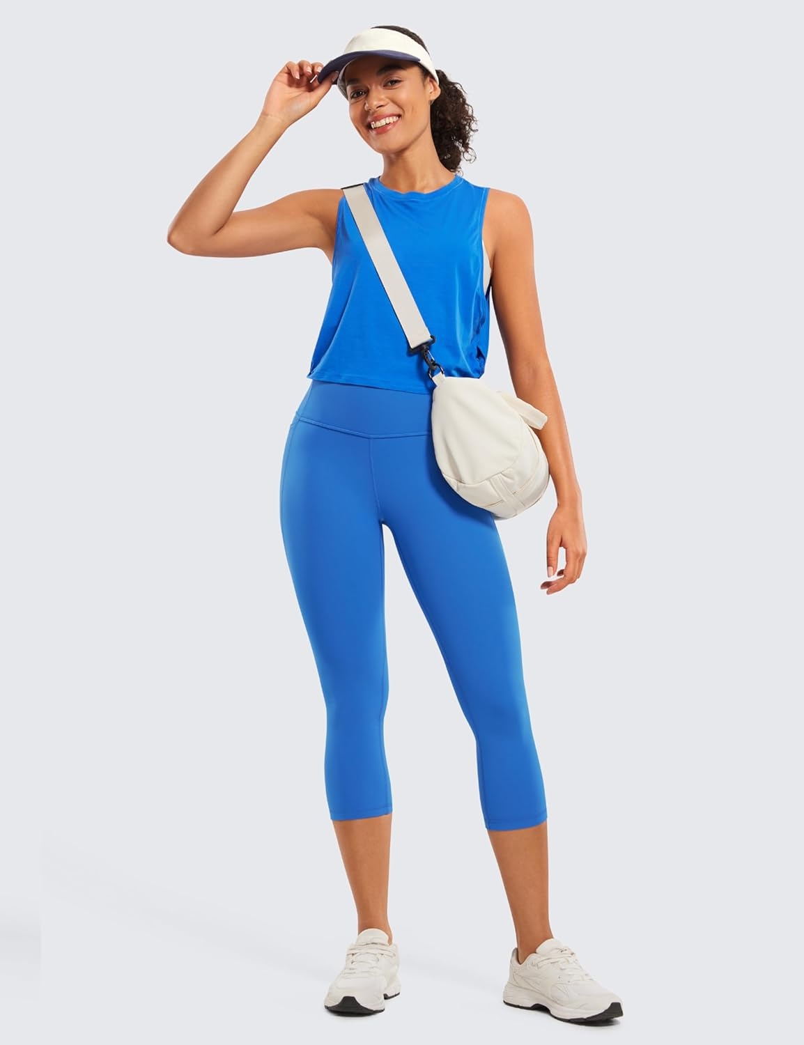 image:imageCRZ YOGA Butterluxe Workout Capri Leggings Pockets 21 High Waisted Gym Athletic Womens Crop YogaSparkle Blue