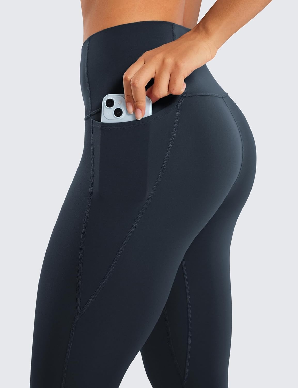 image:imageCRZ YOGA Butterluxe Workout Capri Leggings Pockets 21 High Waisted Gym Athletic Womens Crop YogaTrue Navy