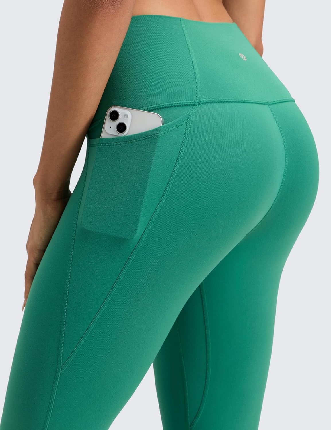 image:imageCRZ YOGA Butterluxe Workout Capri Leggings Pockets 23 High Waist Gym Womens Crop Pants Yoga Buttery SoftCascadia Green