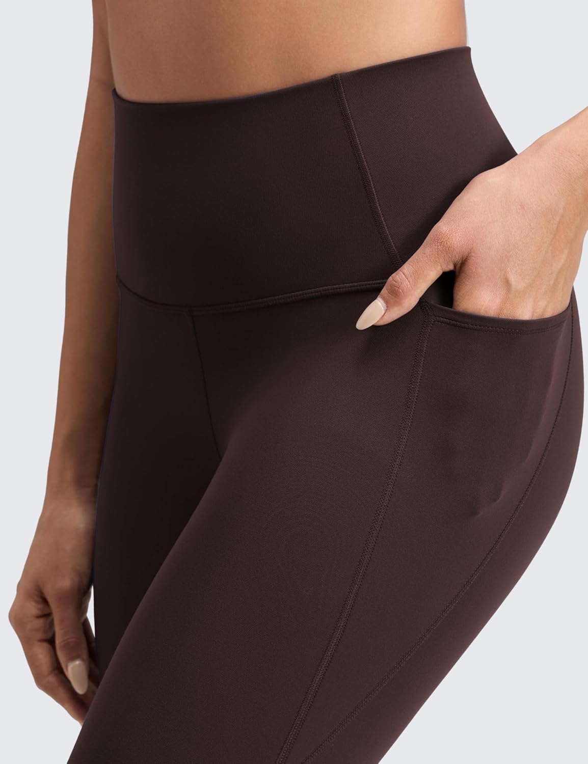 image:imageCRZ YOGA Butterluxe Workout Capri Leggings Pockets 23 High Waist Gym Womens Crop Pants Yoga Buttery SoftHot Fudge Brown