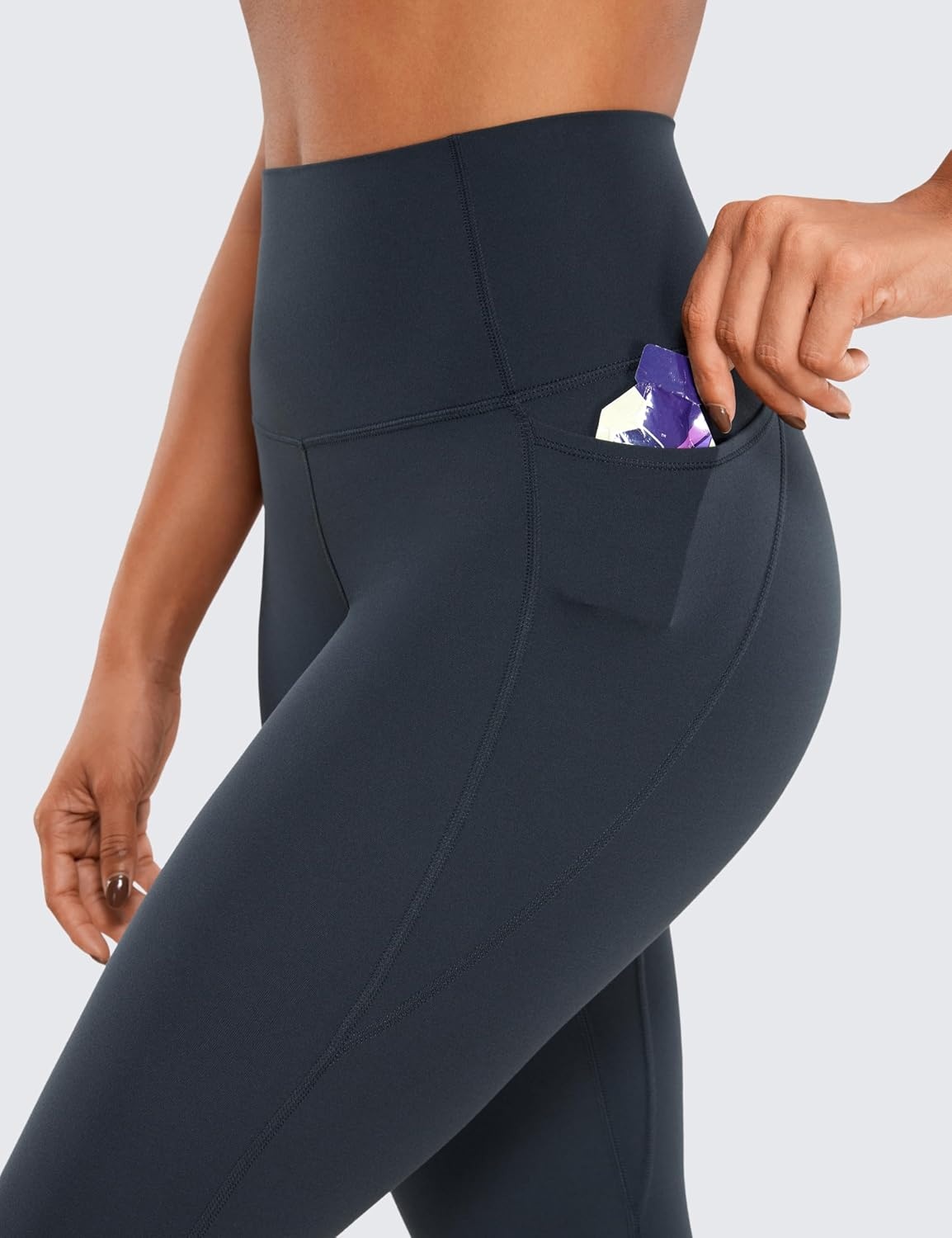 image:imageCRZ YOGA Butterluxe Workout Capri Leggings Pockets 23 High Waist Gym Womens Crop Pants Yoga Buttery SoftTrue Navy