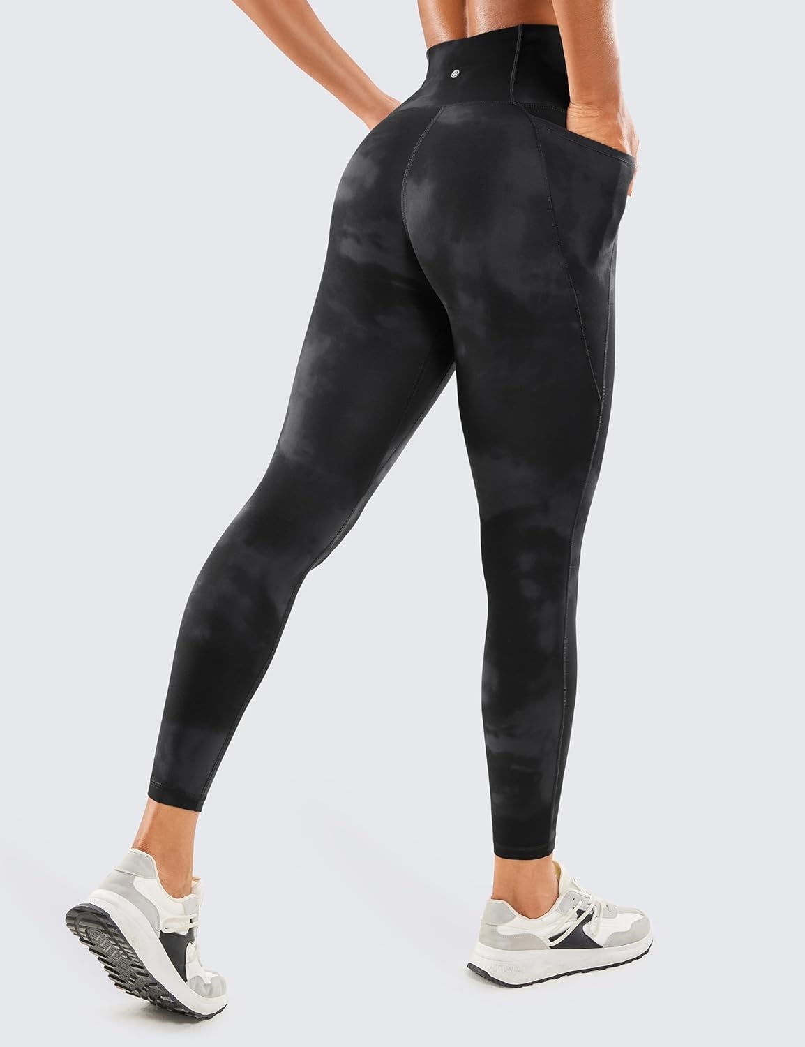 image:imageCRZ YOGA Butterluxe Workout Leggings Pockets 25 High Waisted Gym Womens Yoga Pants Buttery SoftBlack Tie Dye Flowers