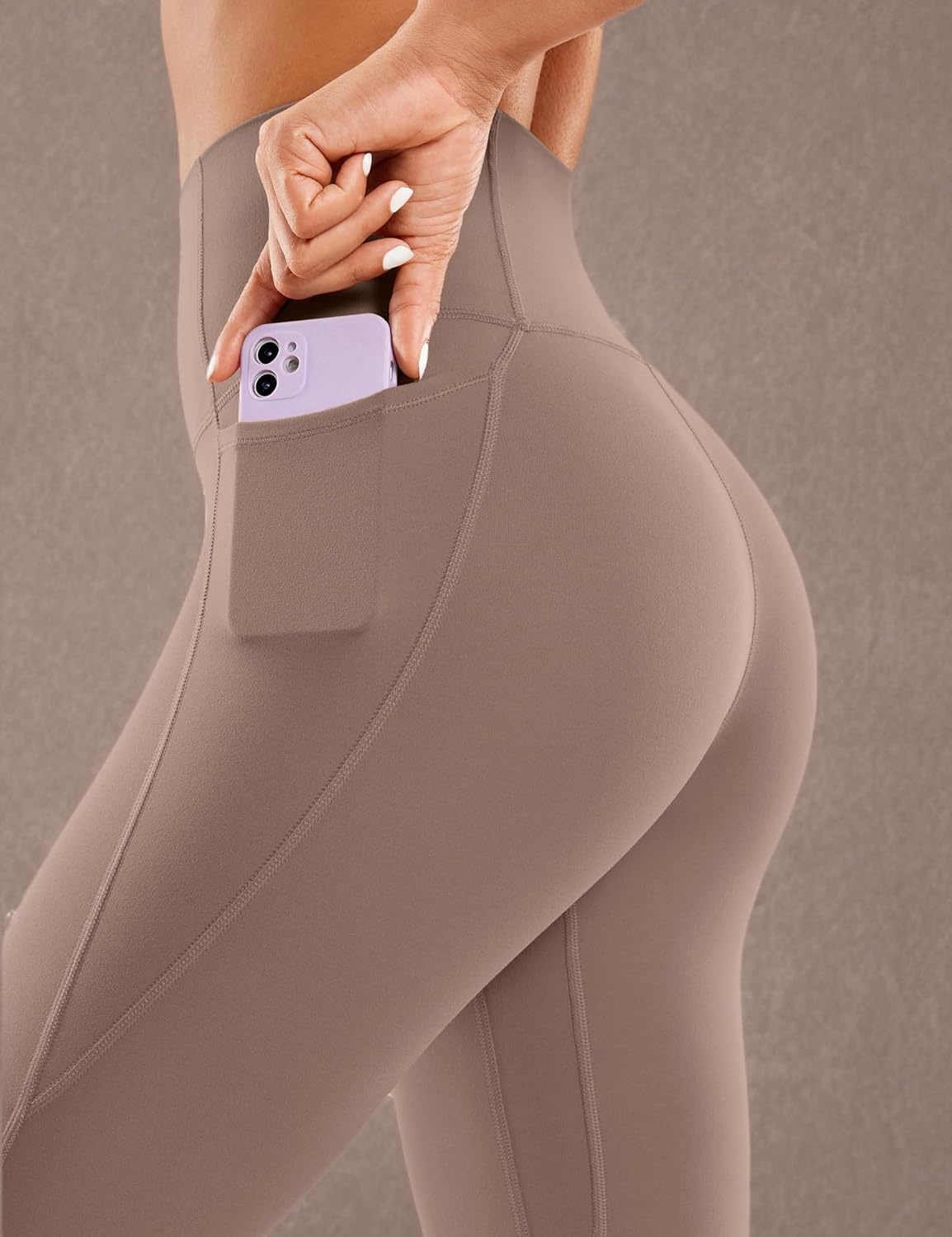 image:imageCRZ YOGA Butterluxe Workout Leggings Pockets 25 High Waisted Gym Womens Yoga Pants Buttery SoftBrown Purple