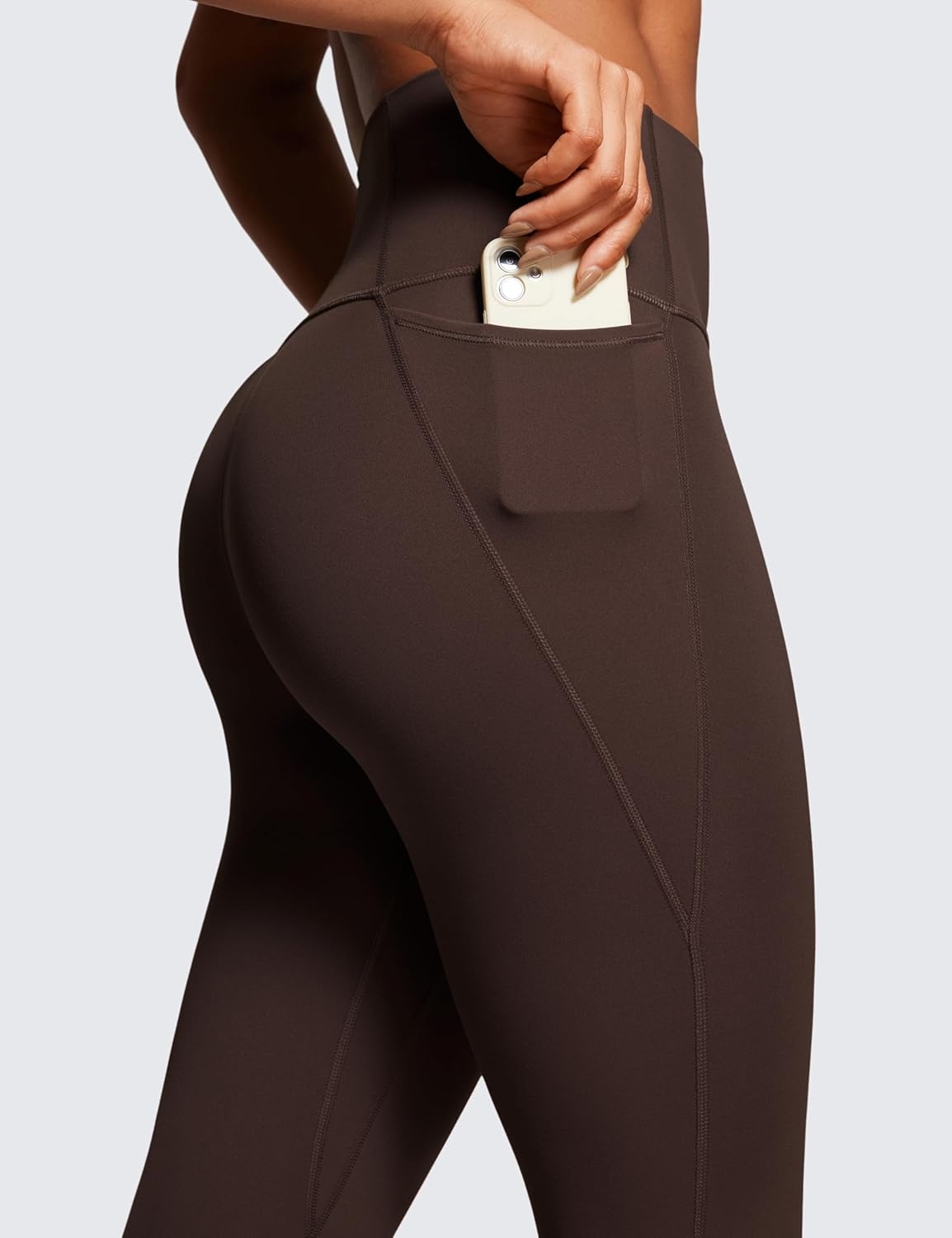 image:imageCRZ YOGA Butterluxe Workout Leggings Pockets 25 High Waisted Gym Womens Yoga Pants Buttery SoftHot Fudge Brown