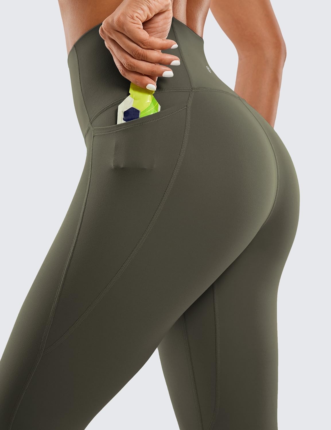 image:imageCRZ YOGA Butterluxe Workout Leggings Pockets 25 High Waisted Gym Womens Yoga Pants Buttery SoftLight Army Green