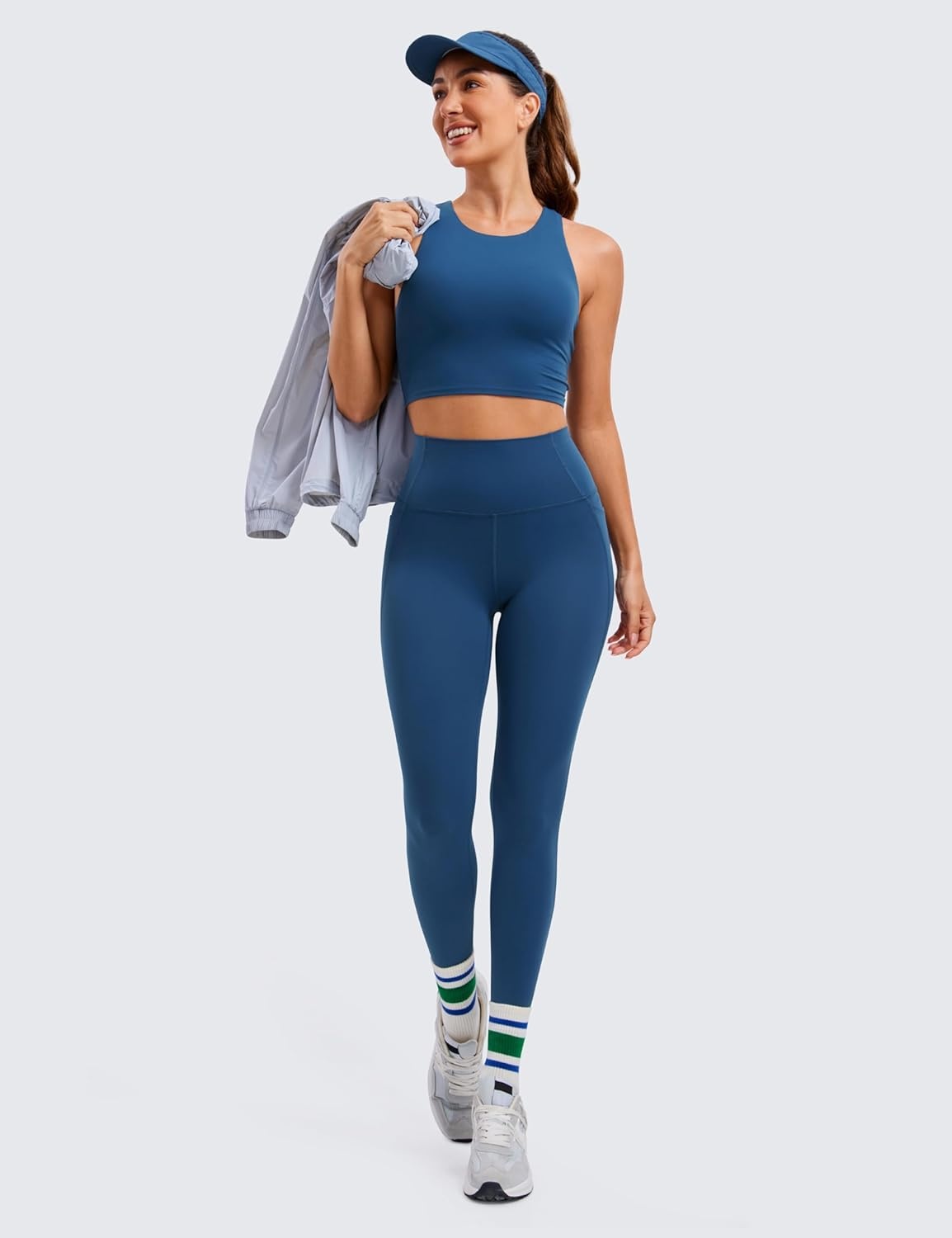 image:imageCRZ YOGA Butterluxe Workout Leggings Pockets 28 High Waisted Gym Womens Yoga Pants Running Buttery SoftFrench Navy