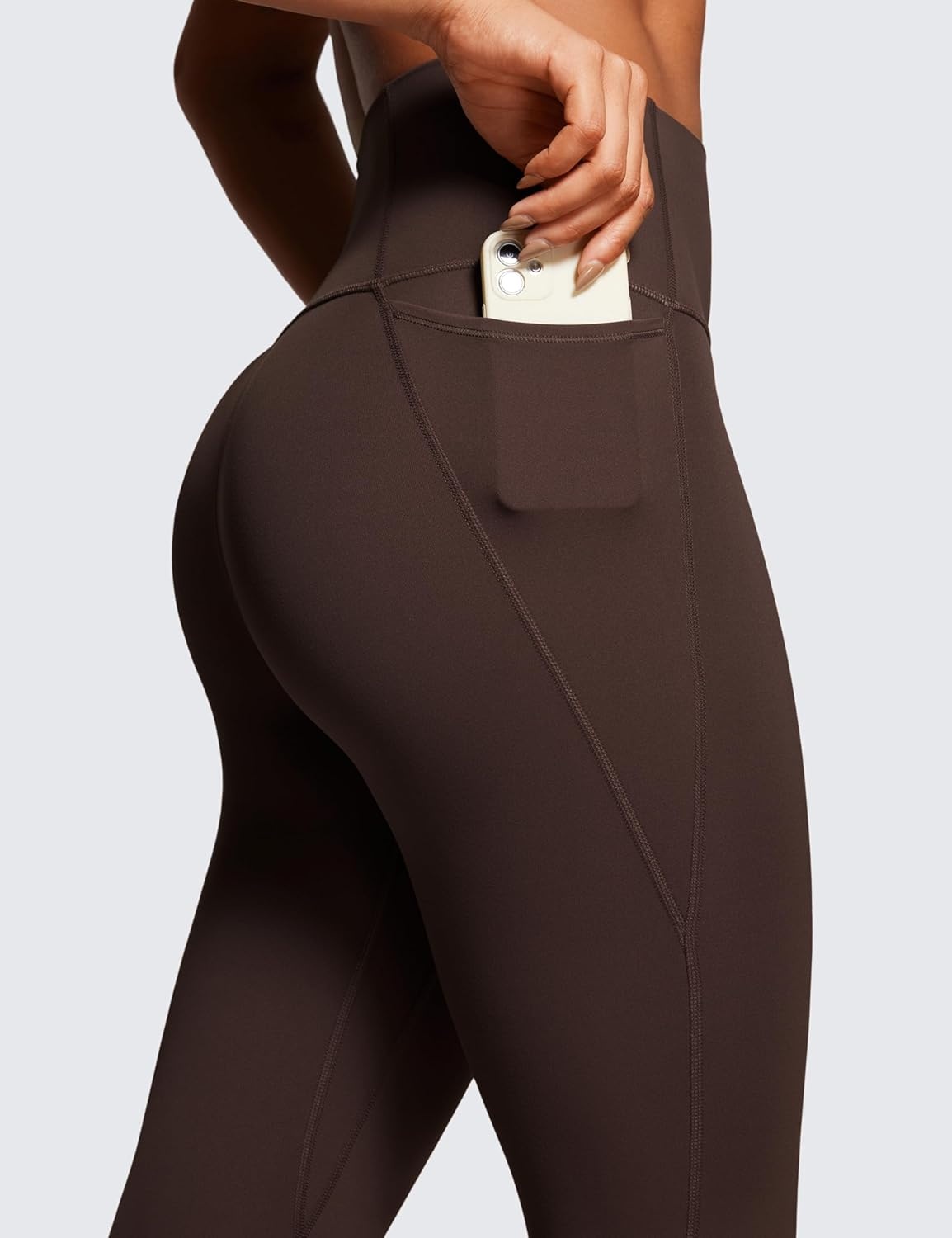 image:imageCRZ YOGA Butterluxe Workout Leggings Pockets 28 High Waisted Gym Womens Yoga Pants Running Buttery SoftHot Fudge Brown