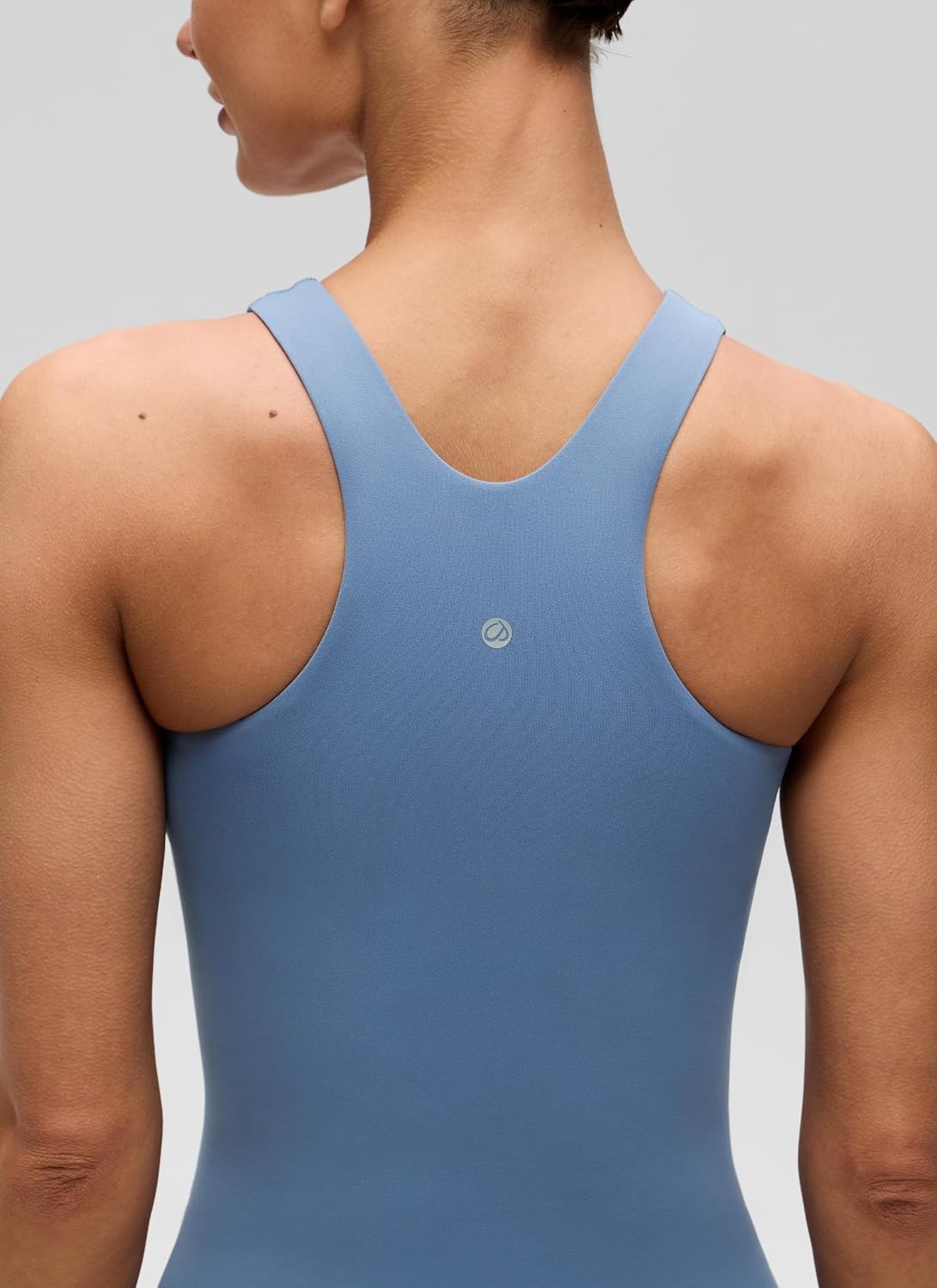 image:imageCRZ YOGA Butterluxe Workout Tank Tops for Women Racerback Padded High Neck Yoga Athletic Shirt with Built in BraOasis Blue