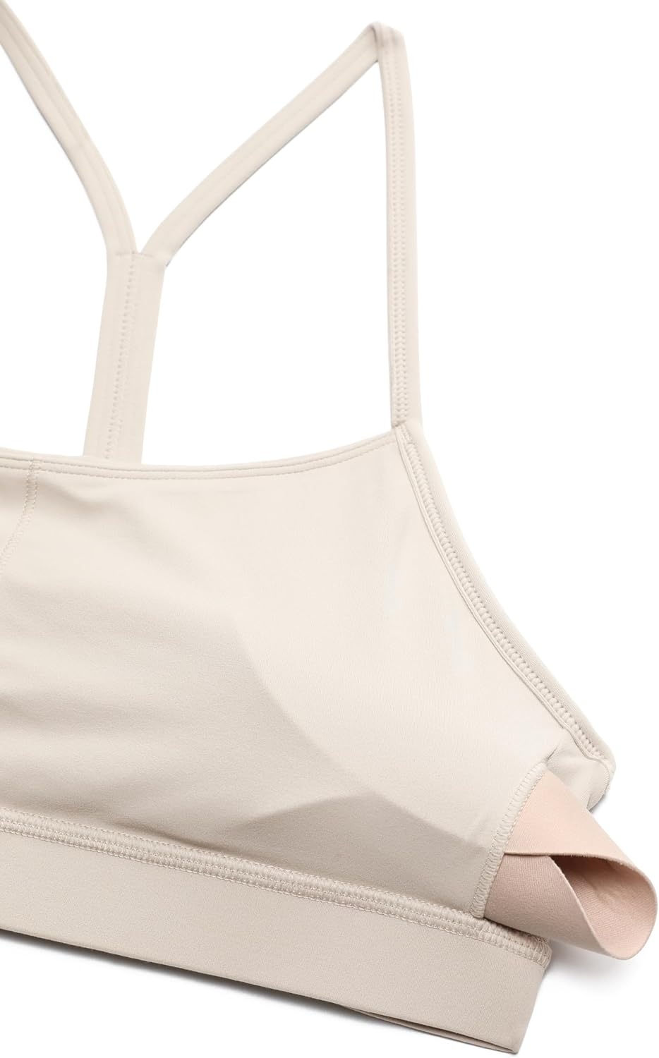 image:imageCRZ YOGA Butterluxe Y Back Sports Bras for Women Padded Racerback Low Impact Spaghetti Thin Strap Workout Yoga TopMojave Tan