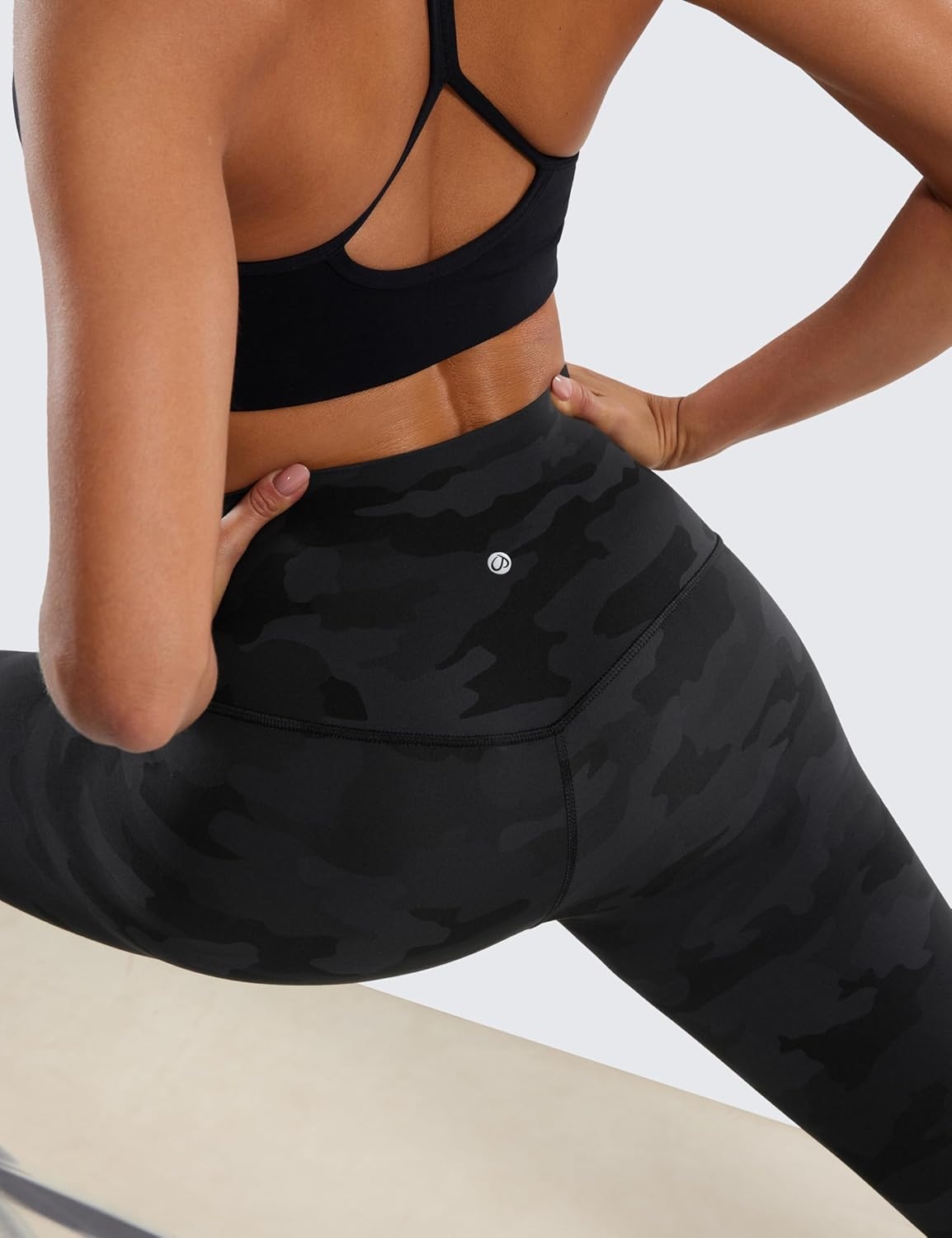 image:imageCRZ YOGA Butterluxe Yoga Capris Leggings 19 High Waisted Workout Buttery Soft Athletic Lounge Womens Crop PantsDark Grey Camouflage 2